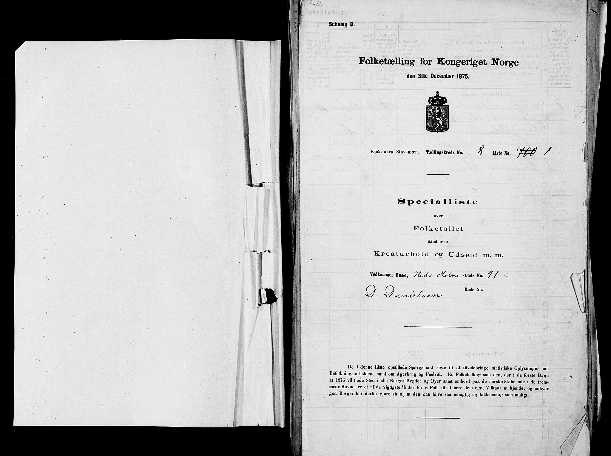 SAST, Folketelling 1875 for 1103 Stavanger kjøpstad, 1875, s. 1384