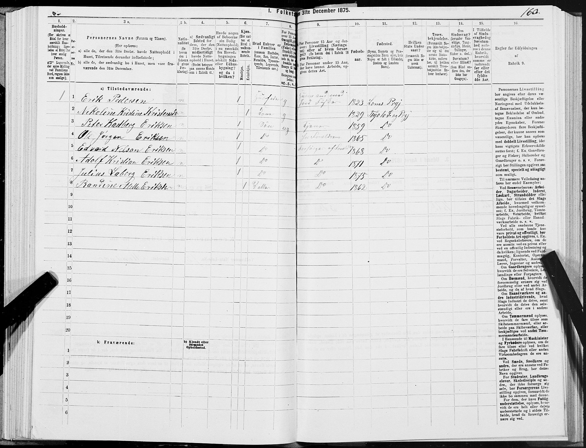 SAT, Folketelling 1875 for 1817P Tjøtta prestegjeld, 1875, s. 3160