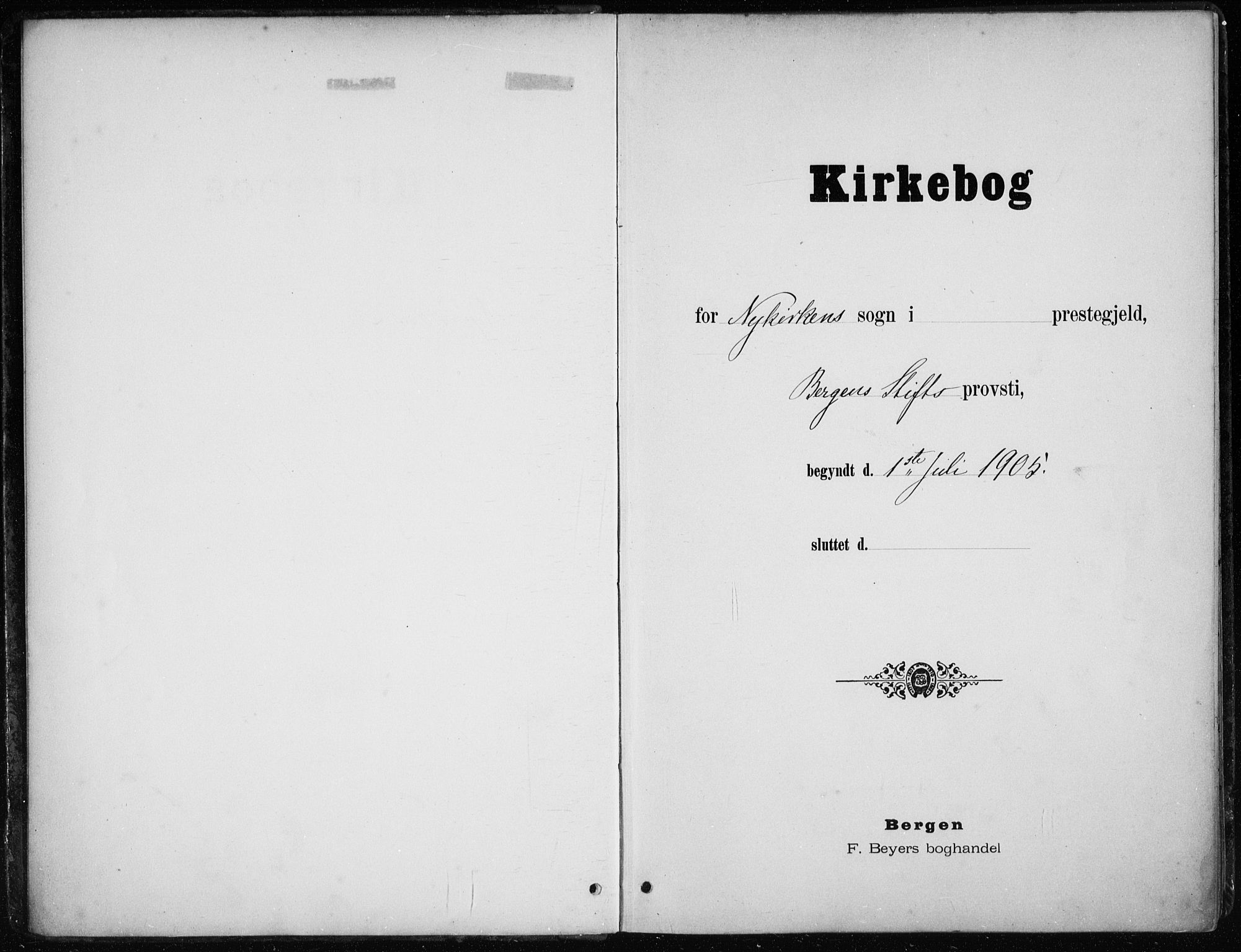 Nykirken Sokneprestembete, AV/SAB-A-77101/H/Haa/L0035: Ministerialbok nr. D 5, 1905-1913