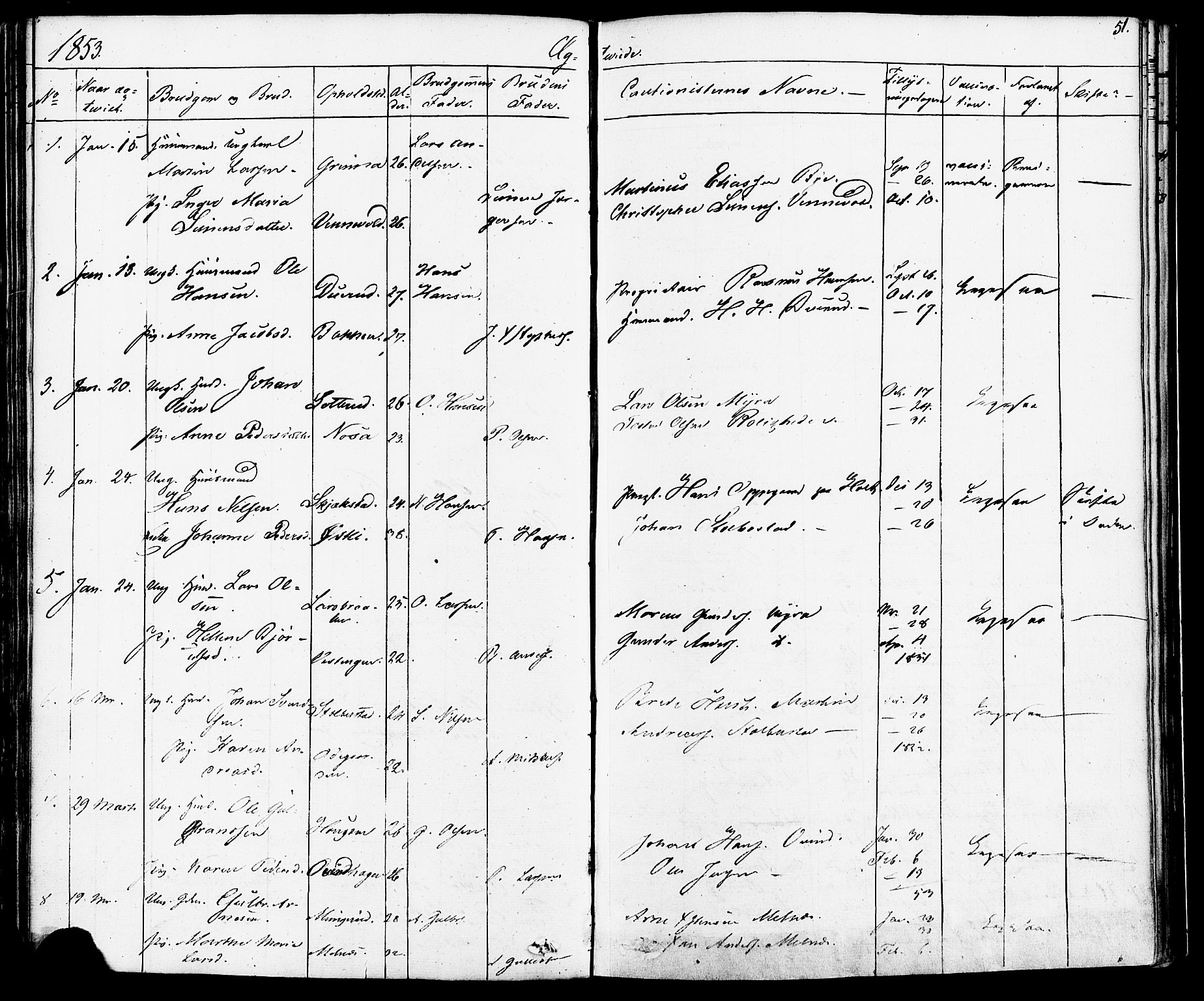 Enebakk prestekontor Kirkebøker, AV/SAO-A-10171c/F/Fa/L0012: Ministerialbok nr. I 12, 1832-1882, s. 51