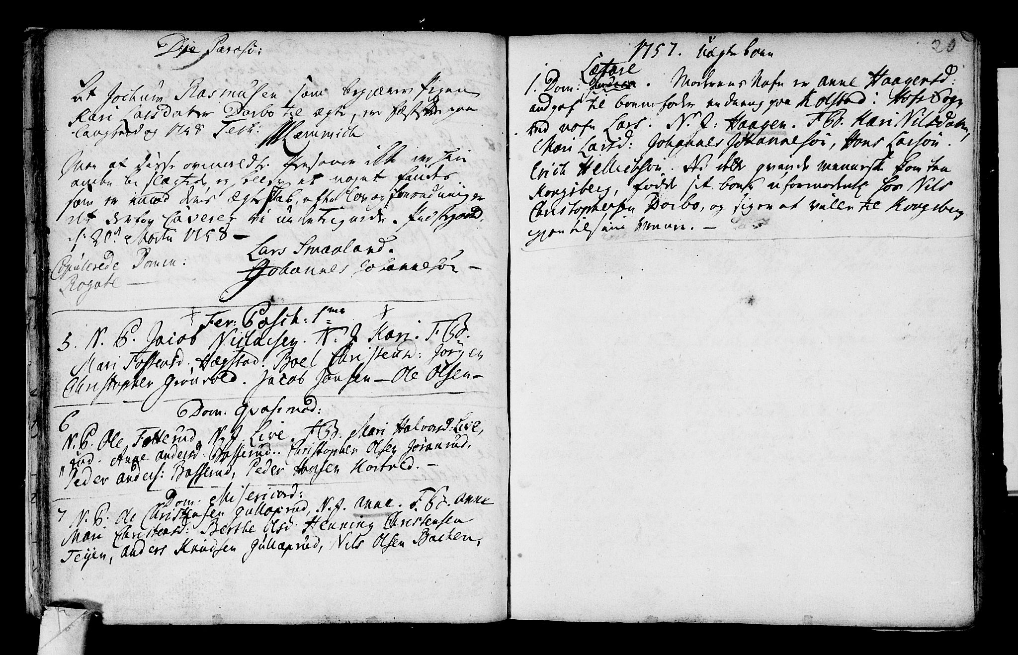 Fiskum kirkebøker, SAKO/A-15/G/Ga/L0001: Klokkerbok nr. 1, 1751-1764, s. 20