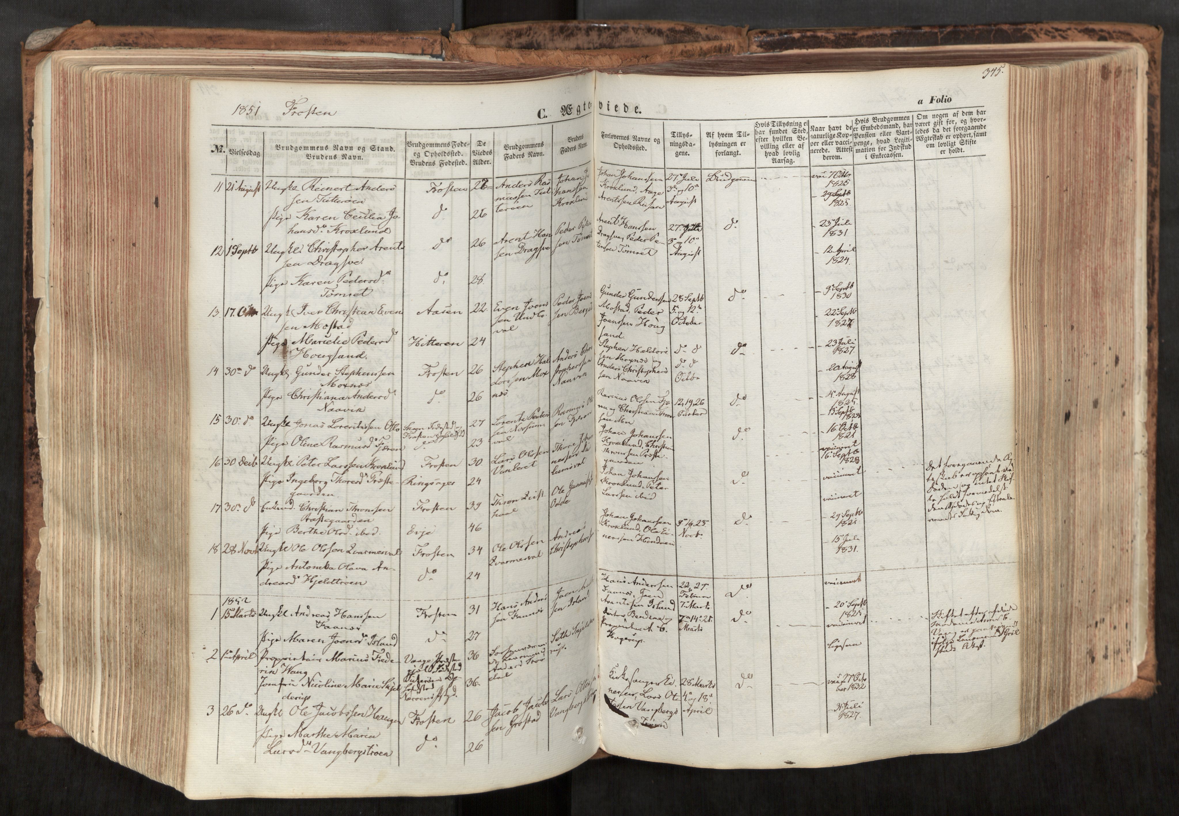 Ministerialprotokoller, klokkerbøker og fødselsregistre - Nord-Trøndelag, AV/SAT-A-1458/713/L0116: Ministerialbok nr. 713A07, 1850-1877, s. 345