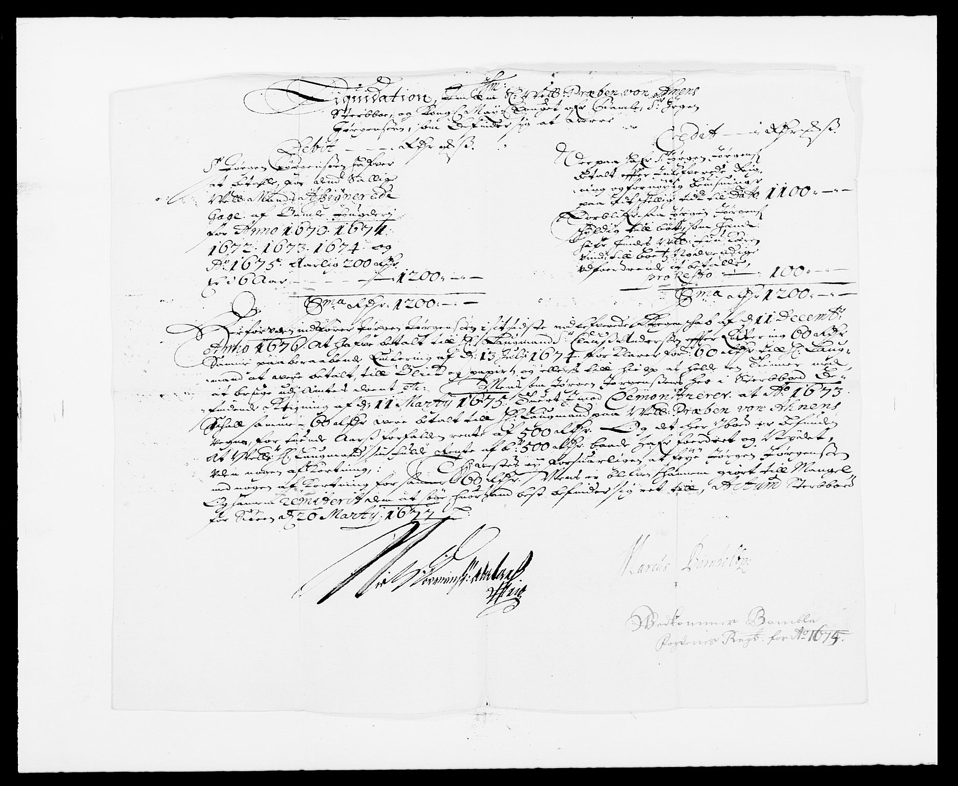 Rentekammeret inntil 1814, Reviderte regnskaper, Fogderegnskap, AV/RA-EA-4092/R34/L2042: Fogderegnskap Bamble, 1673-1675, s. 442