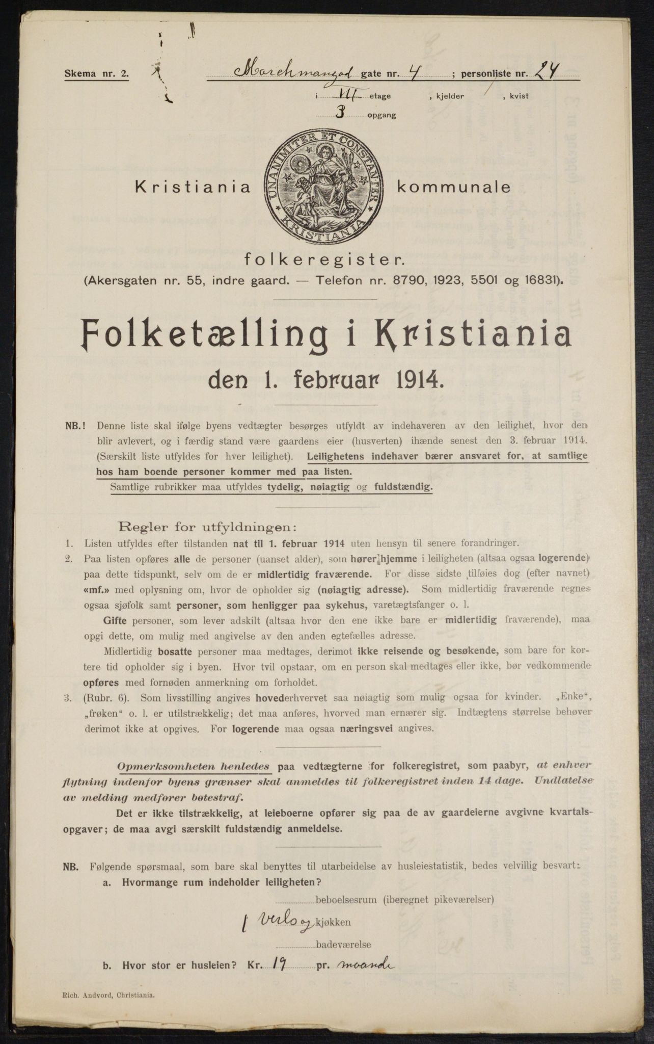 OBA, Kommunal folketelling 1.2.1914 for Kristiania, 1914, s. 64756