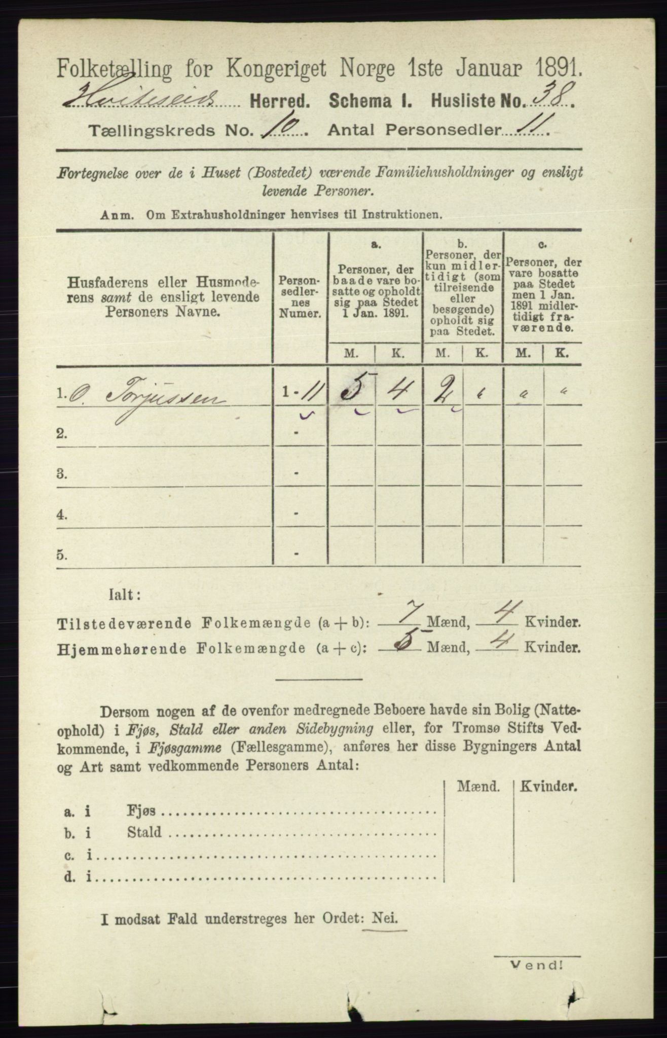 RA, Folketelling 1891 for 0829 Kviteseid herred, 1891, s. 2275