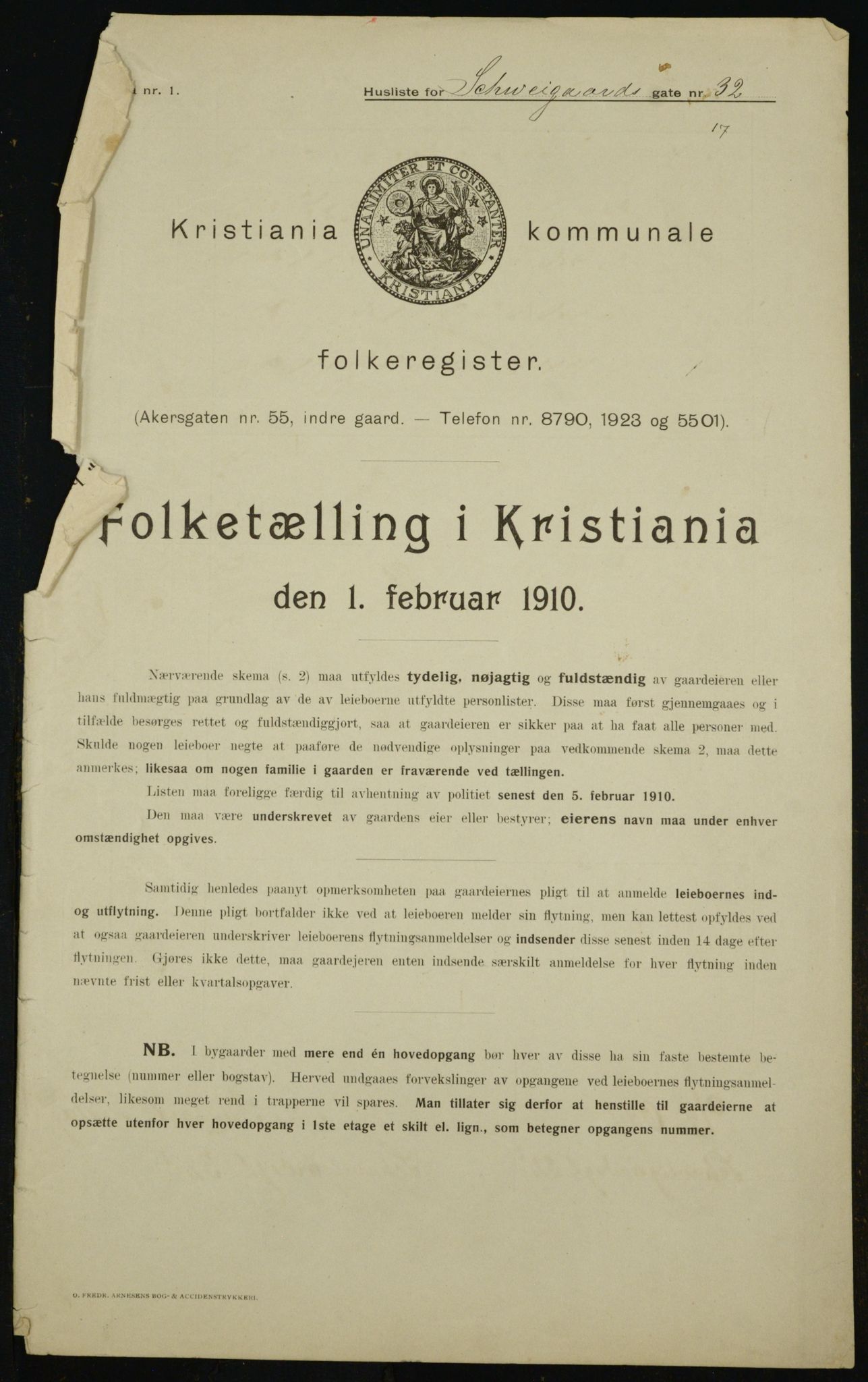 OBA, Kommunal folketelling 1.2.1910 for Kristiania, 1910, s. 86751