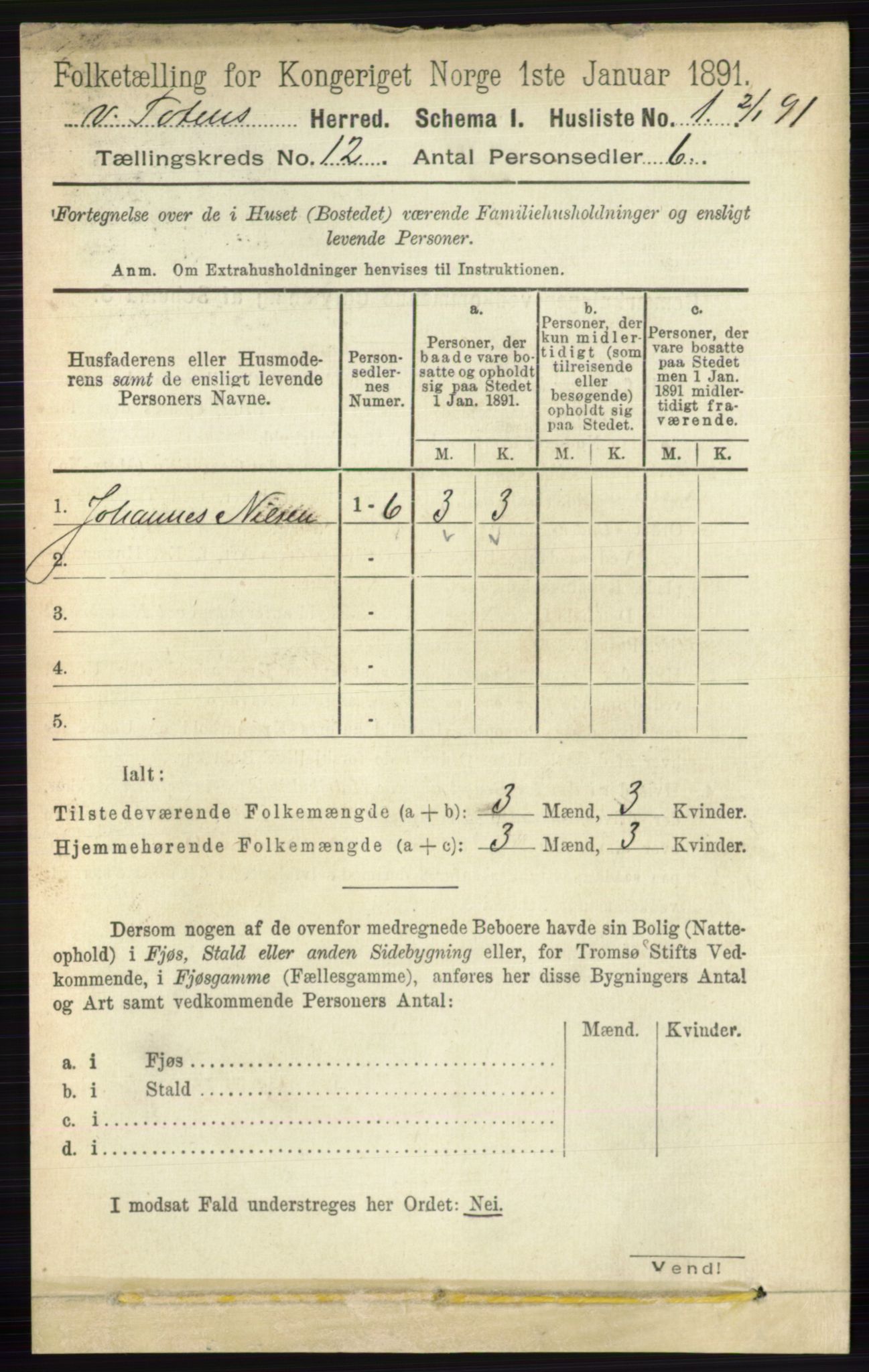 RA, Folketelling 1891 for 0529 Vestre Toten herred, 1891, s. 7201