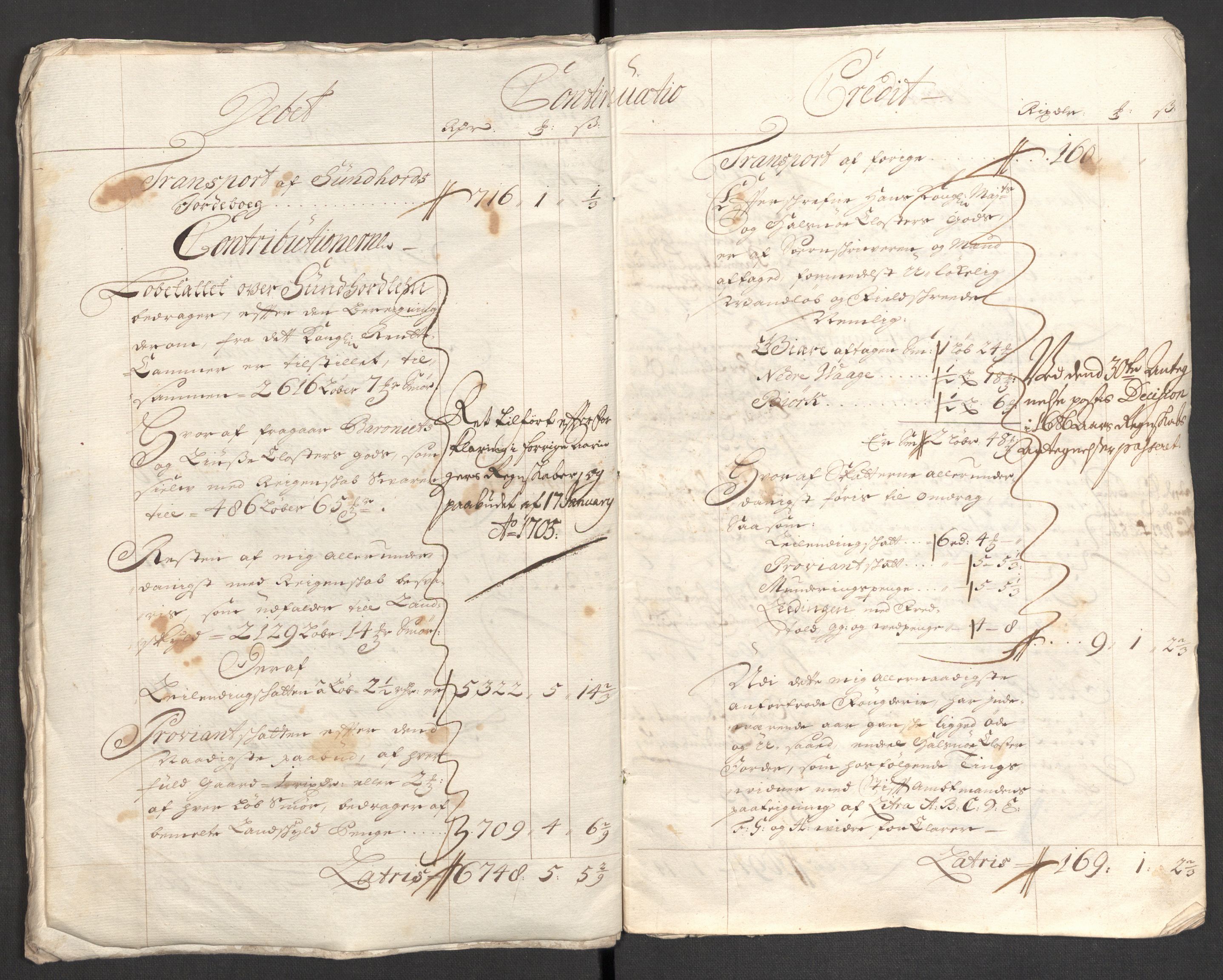 Rentekammeret inntil 1814, Reviderte regnskaper, Fogderegnskap, AV/RA-EA-4092/R48/L2983: Fogderegnskap Sunnhordland og Hardanger, 1705, s. 18