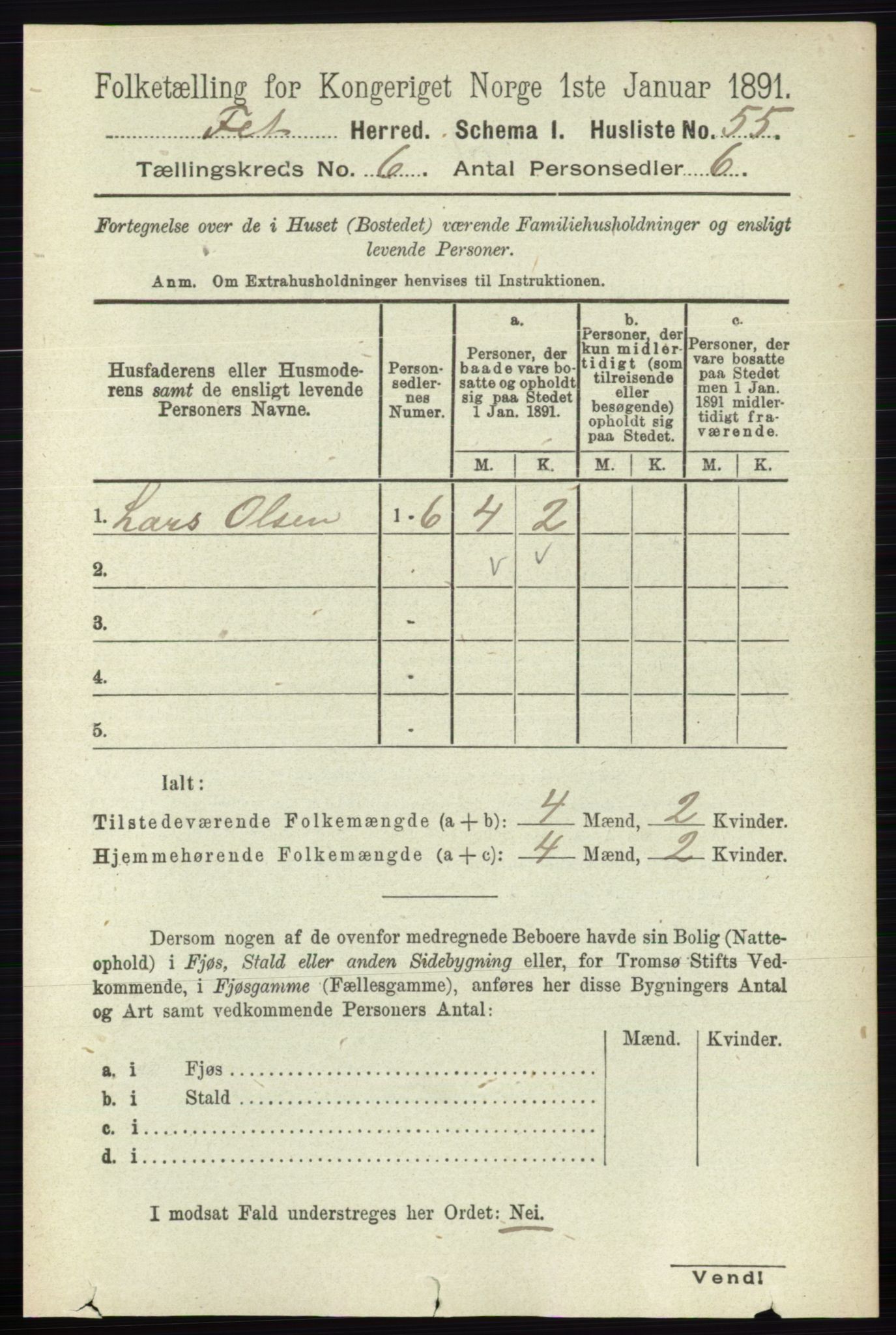 RA, Folketelling 1891 for 0227 Fet herred, 1891, s. 1925