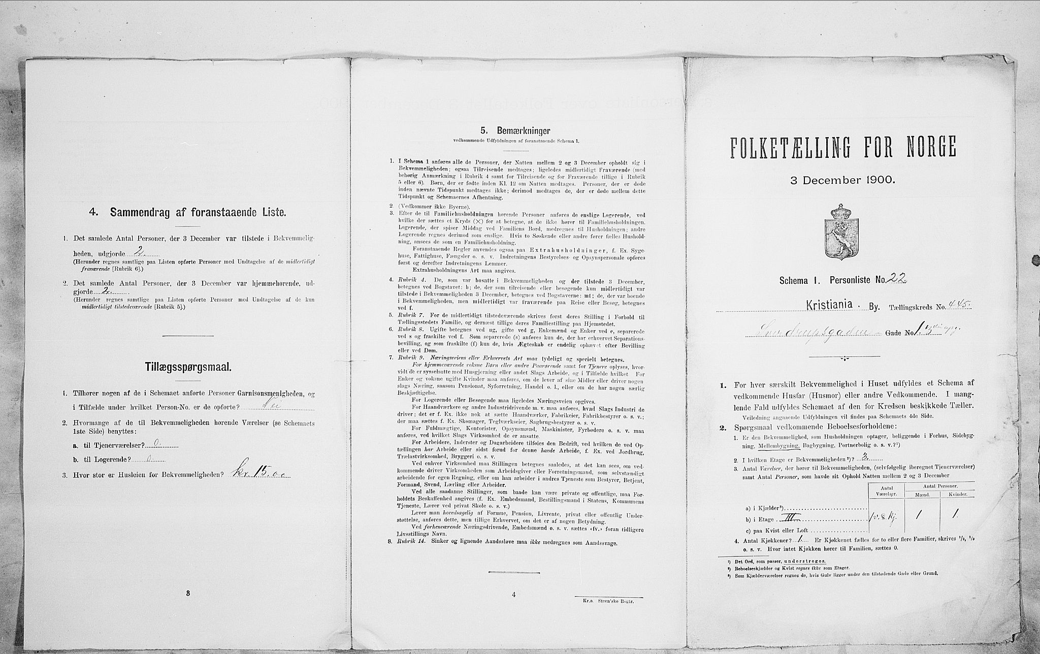 SAO, Folketelling 1900 for 0301 Kristiania kjøpstad, 1900, s. 93765