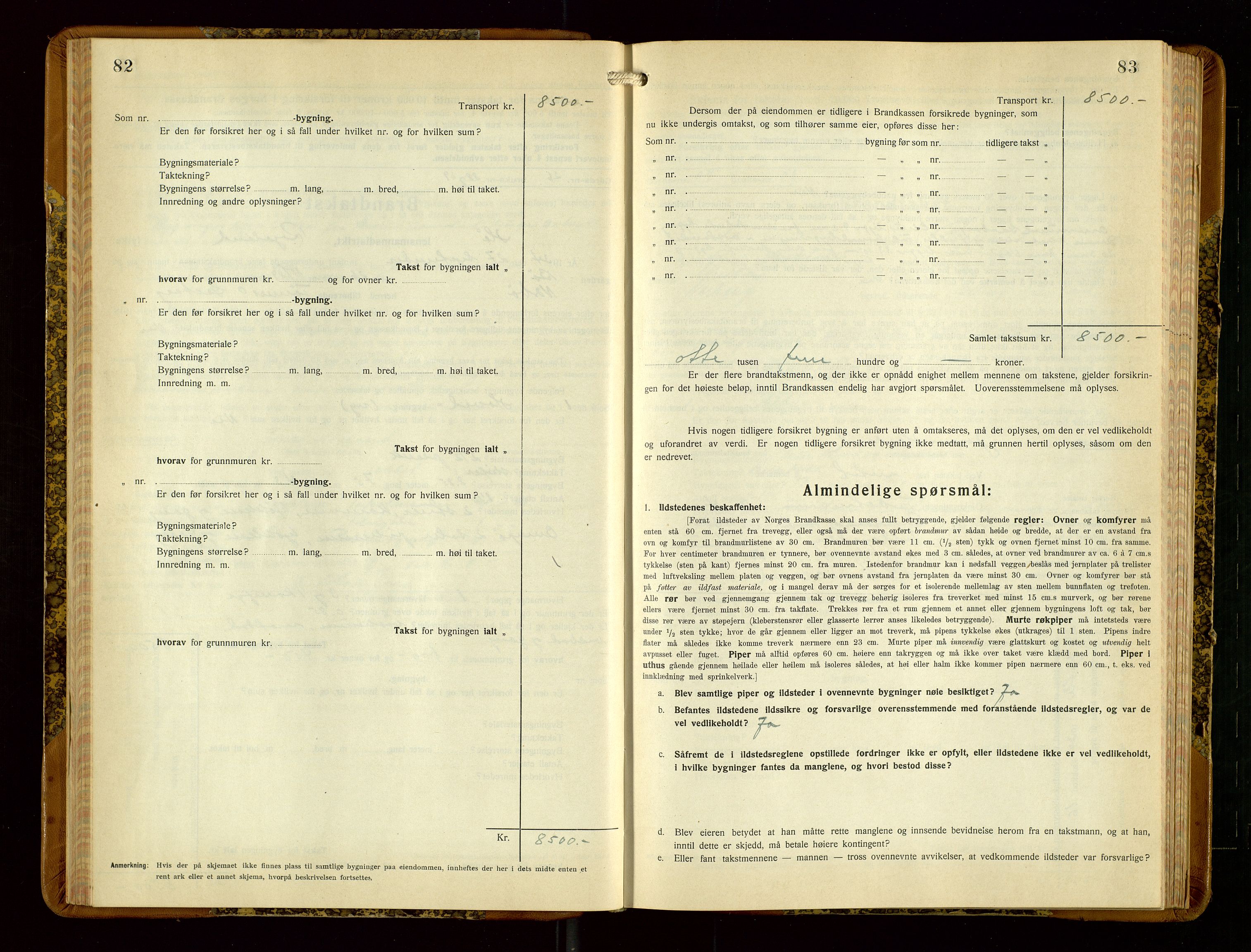 Hå lensmannskontor, AV/SAST-A-100456/Goa/L0006: Takstprotokoll (skjema), 1932-1938, s. 82-83