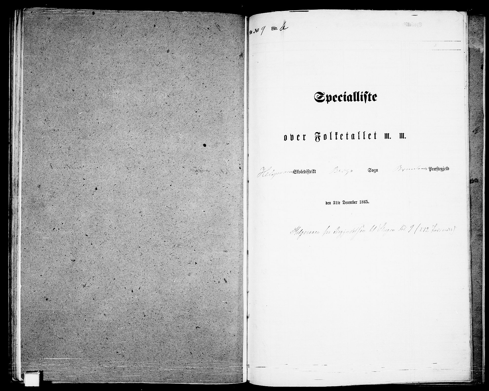 RA, Folketelling 1865 for 0726P Brunlanes prestegjeld, 1865, s. 160