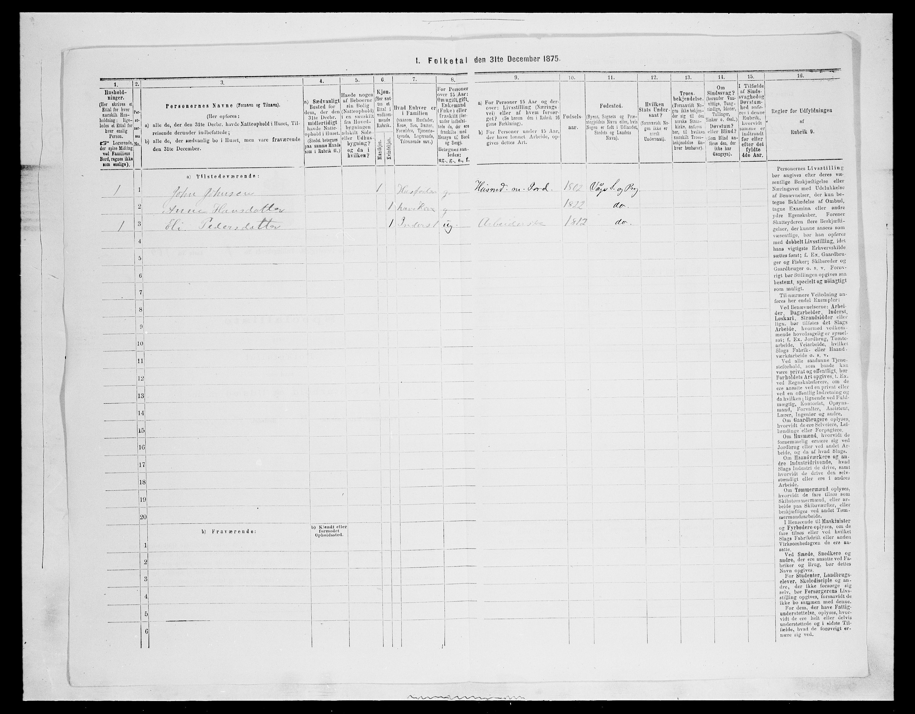 SAH, Folketelling 1875 for 0515P Vågå prestegjeld, 1875, s. 340