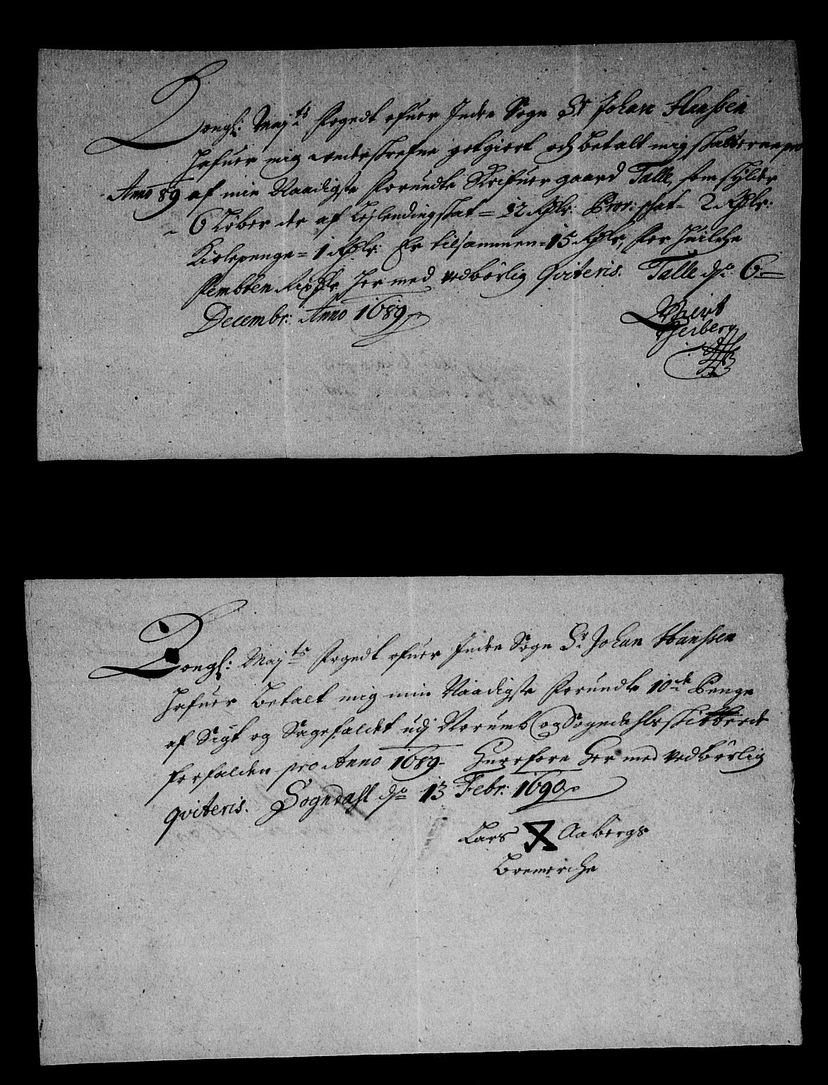 Rentekammeret inntil 1814, Reviderte regnskaper, Stiftamtstueregnskaper, Bergen stiftamt, AV/RA-EA-6043/R/Rc/L0091: Bergen stiftamt, 1689