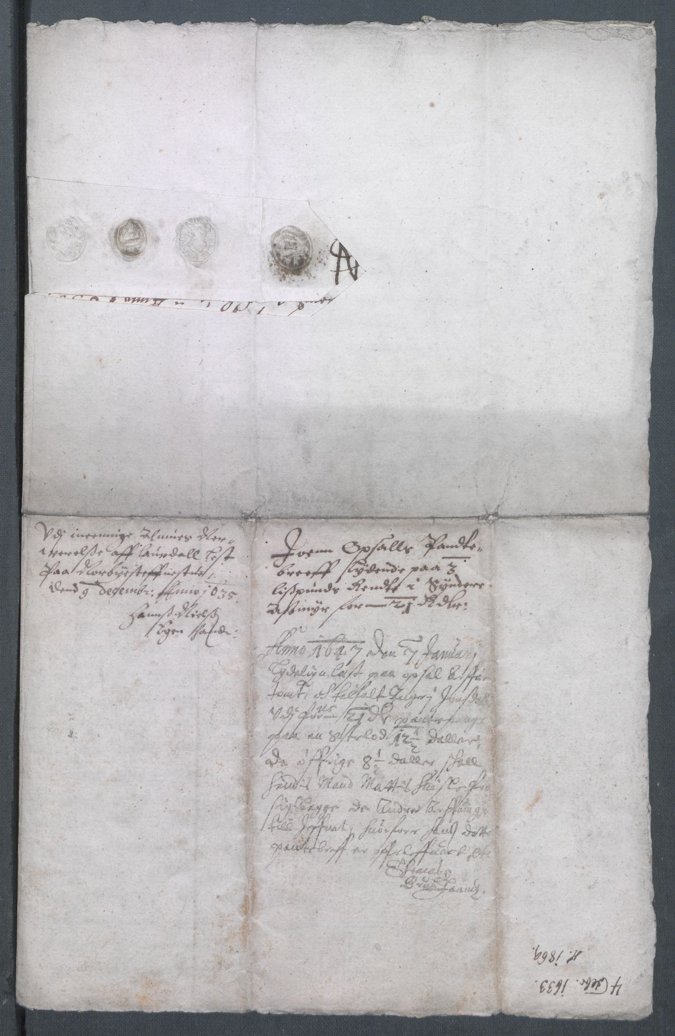 Riksarkivets diplomsamling, AV/RA-EA-5965/F02/L0144: Dokumenter, 1633, s. 7