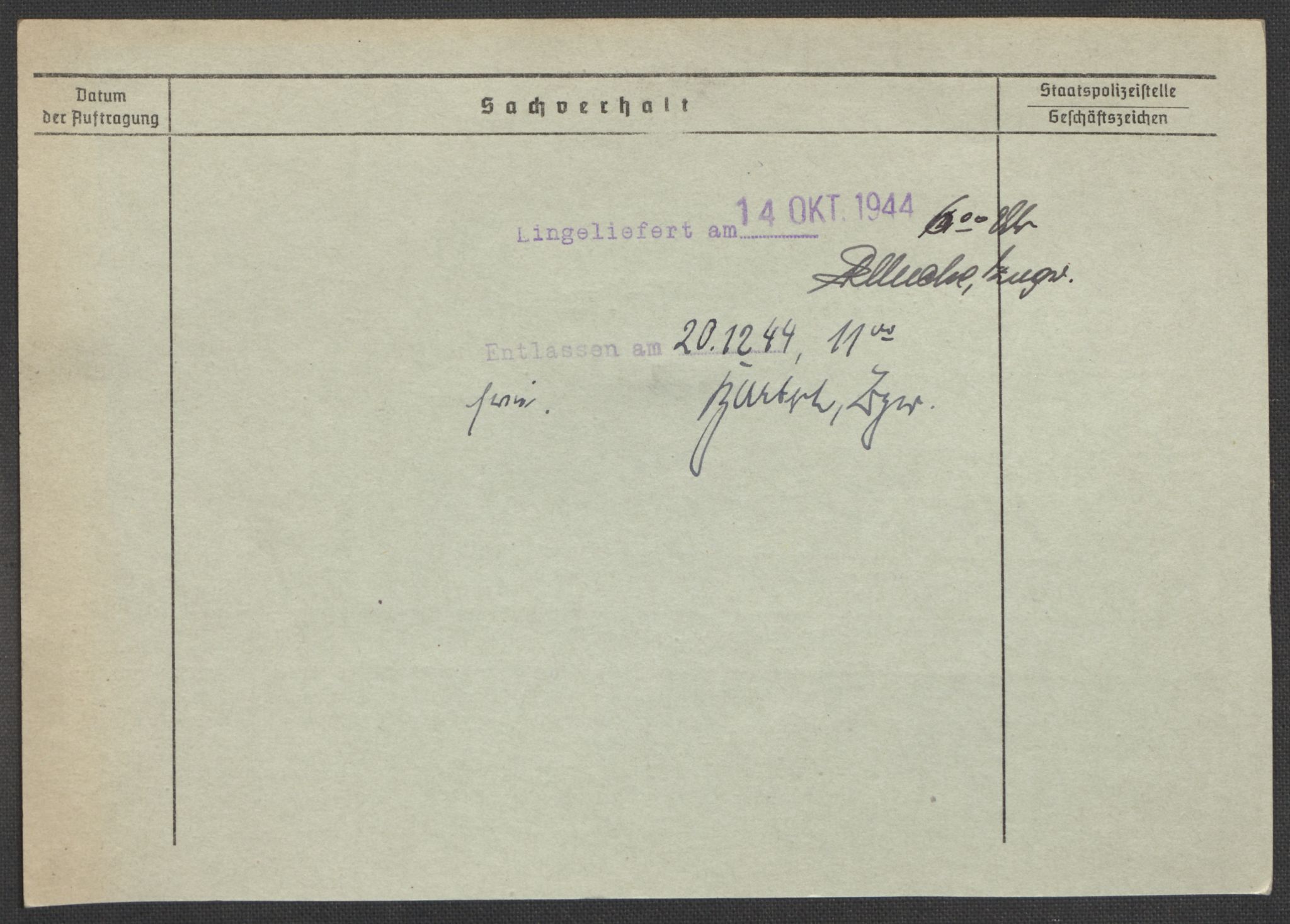 Befehlshaber der Sicherheitspolizei und des SD, RA/RAFA-5969/E/Ea/Eaa/L0003: Register over norske fanger i Møllergata 19: Eng-Hag, 1940-1945, s. 269