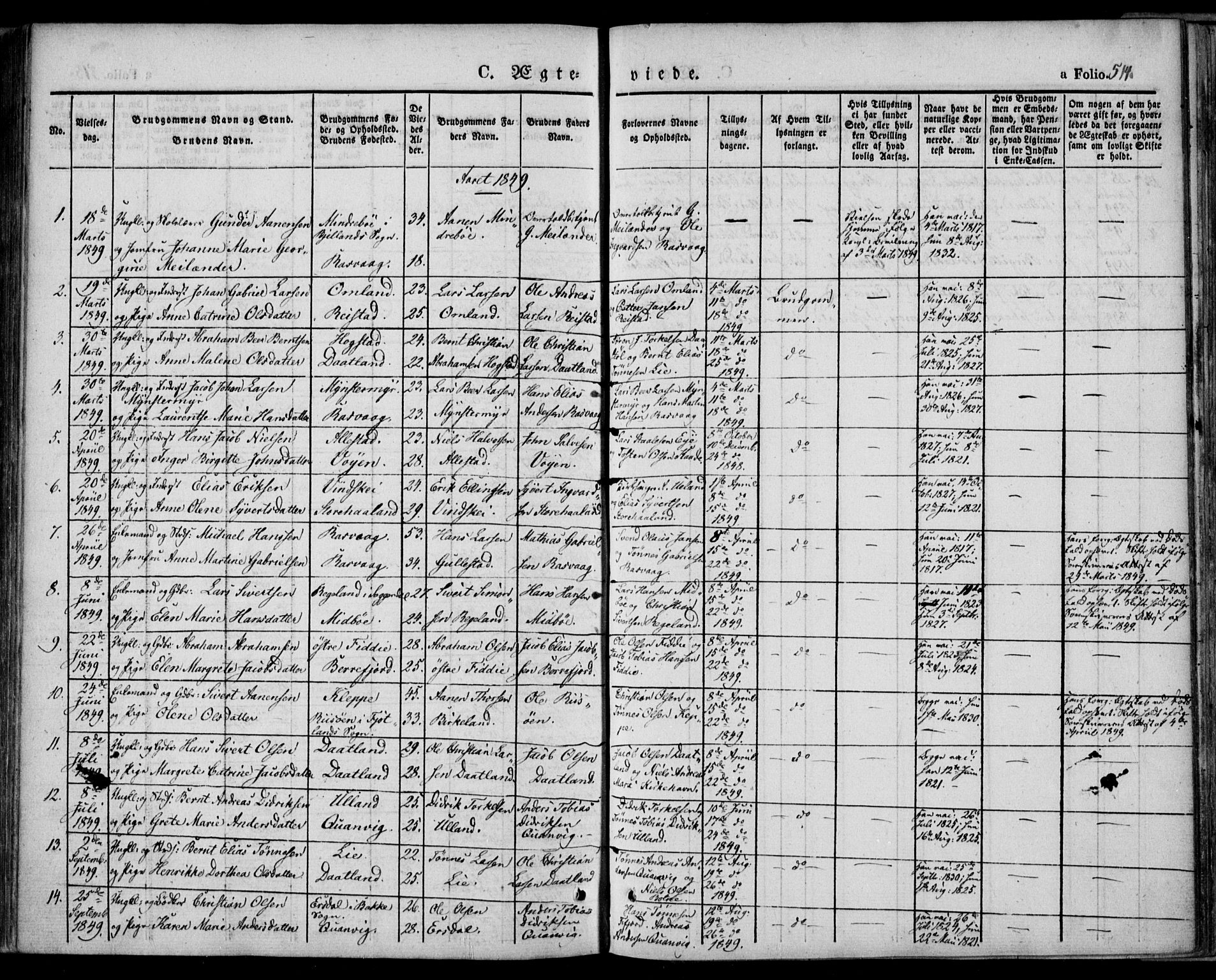 Flekkefjord sokneprestkontor, SAK/1111-0012/F/Fa/Fac/L0004: Ministerialbok nr. A 4, 1841-1849, s. 514