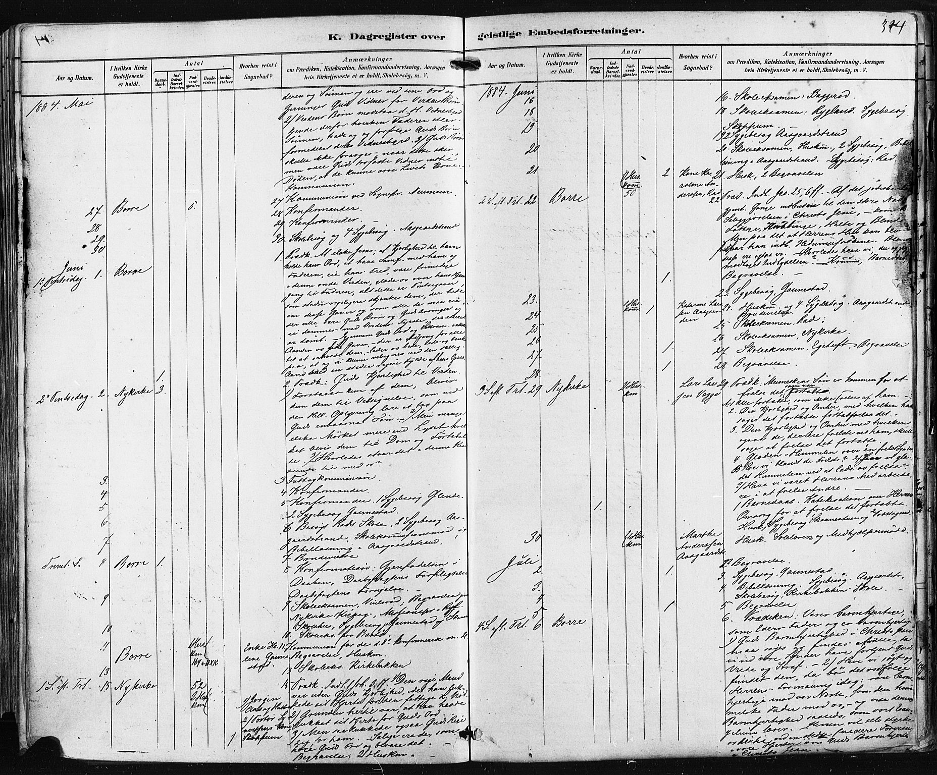 Borre kirkebøker, AV/SAKO-A-338/F/Fa/L0009: Ministerialbok nr. I 9, 1878-1896, s. 324