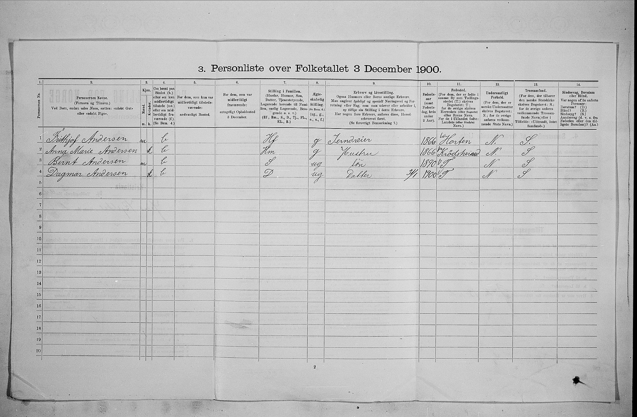 SAO, Folketelling 1900 for 0301 Kristiania kjøpstad, 1900, s. 42634