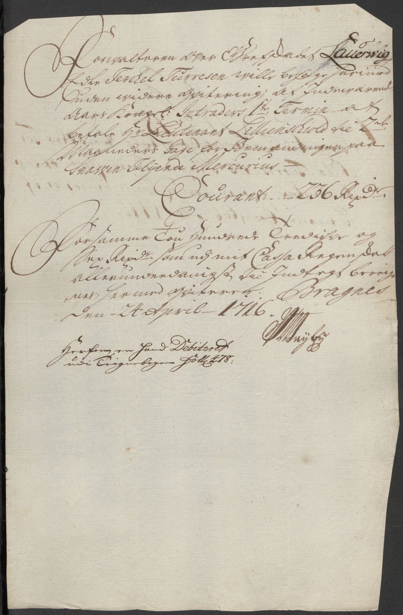 Rentekammeret inntil 1814, Reviderte regnskaper, Fogderegnskap, RA/EA-4092/R33/L1987: Fogderegnskap Larvik grevskap, 1716-1717, s. 219