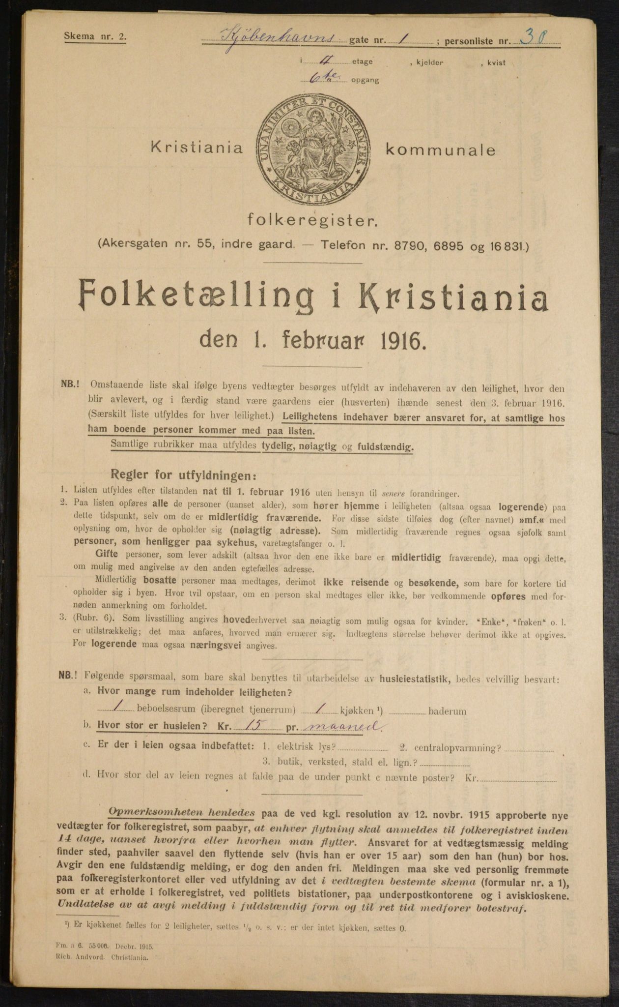 OBA, Kommunal folketelling 1.2.1916 for Kristiania, 1916, s. 56180