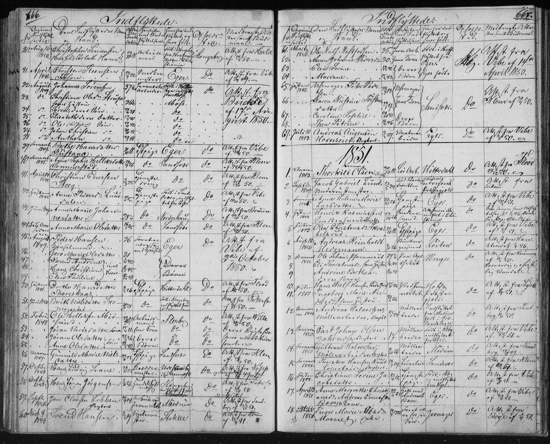 Kongsberg kirkebøker, AV/SAKO-A-22/F/Fa/L0009: Ministerialbok nr. I 9, 1839-1858, s. 666-667
