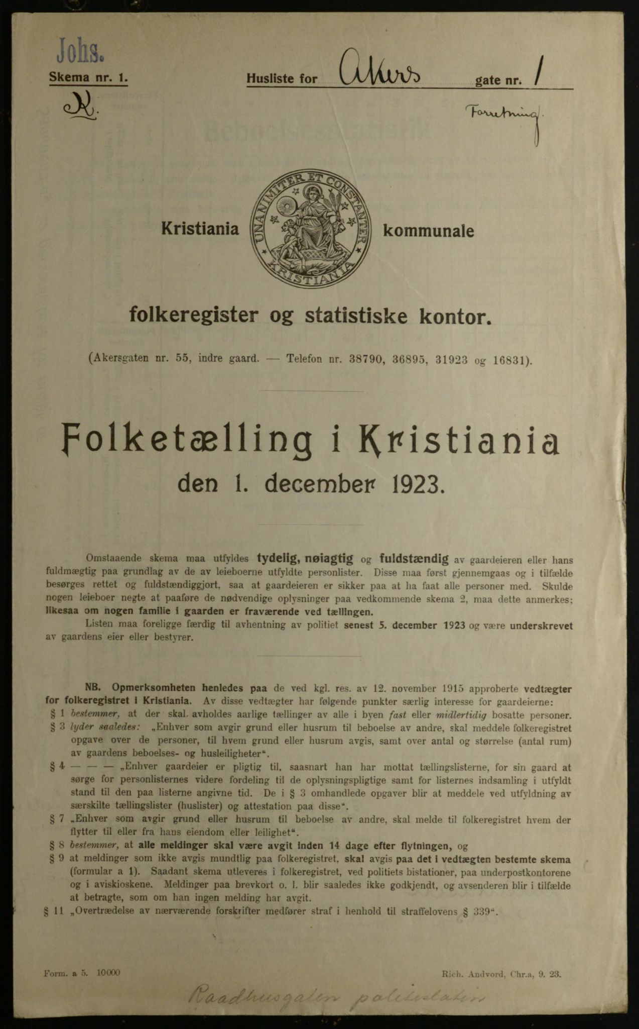 OBA, Kommunal folketelling 1.12.1923 for Kristiania, 1923, s. 652