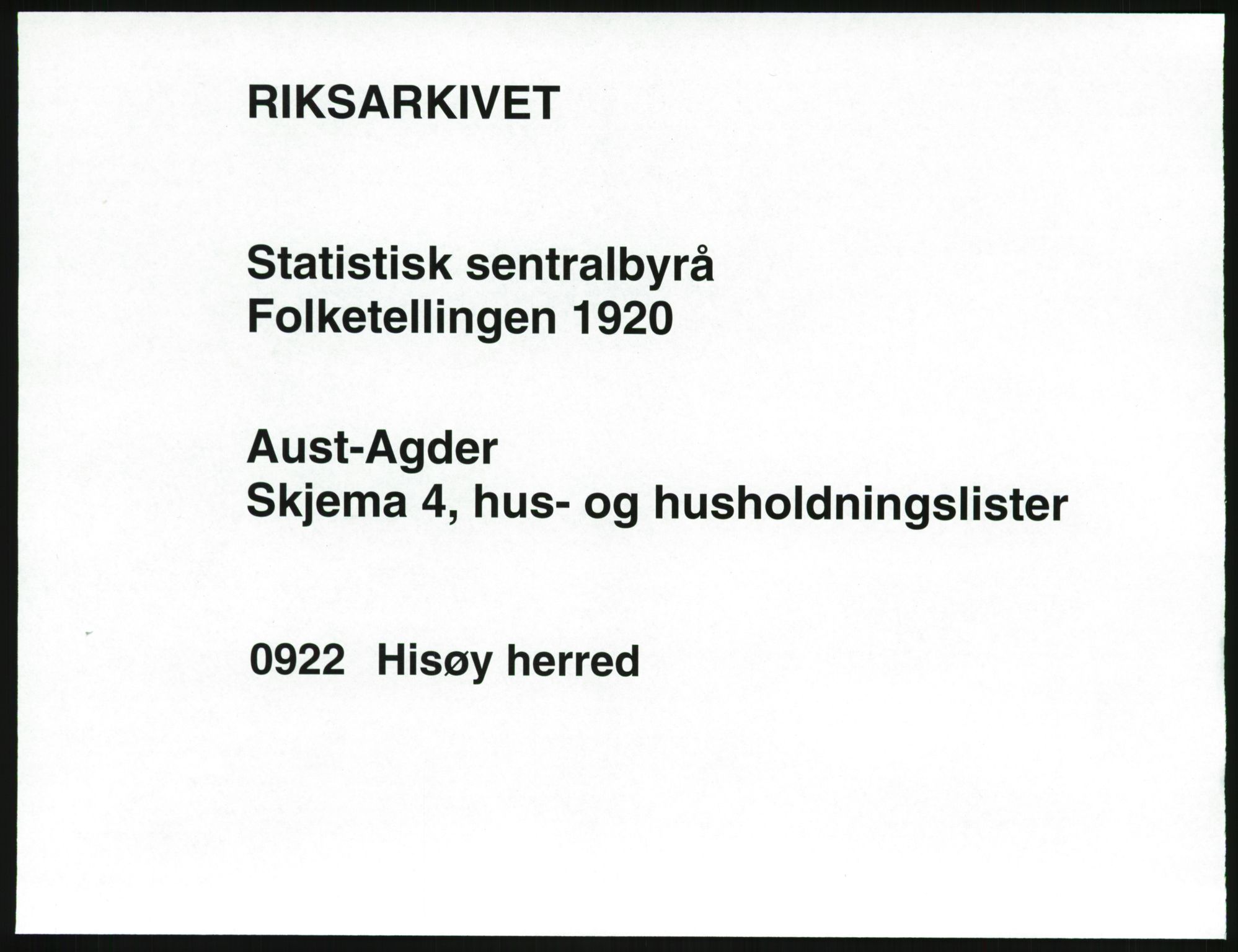 SAK, Folketelling 1920 for 0922 Hisøy herred, 1920, s. 28