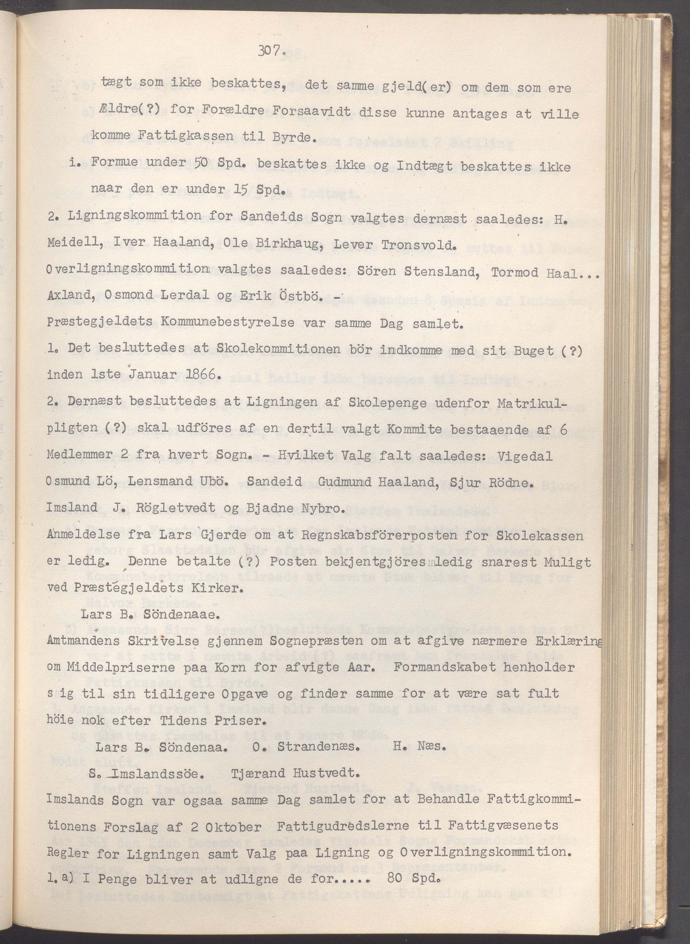 Vikedal kommune - Formannskapet, IKAR/K-100598/A/Ac/L0002: Avskrift av møtebok, 1862-1874, s. 307