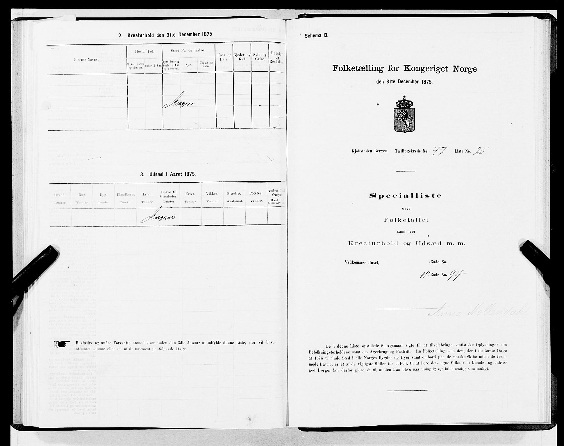 SAB, Folketelling 1875 for 1301 Bergen kjøpstad, 1875, s. 2499