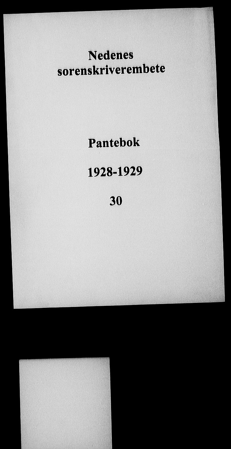 Nedenes sorenskriveri, AV/SAK-1221-0006/G/Gb/Gba/L0034: Pantebok nr. 30, 1928-1929