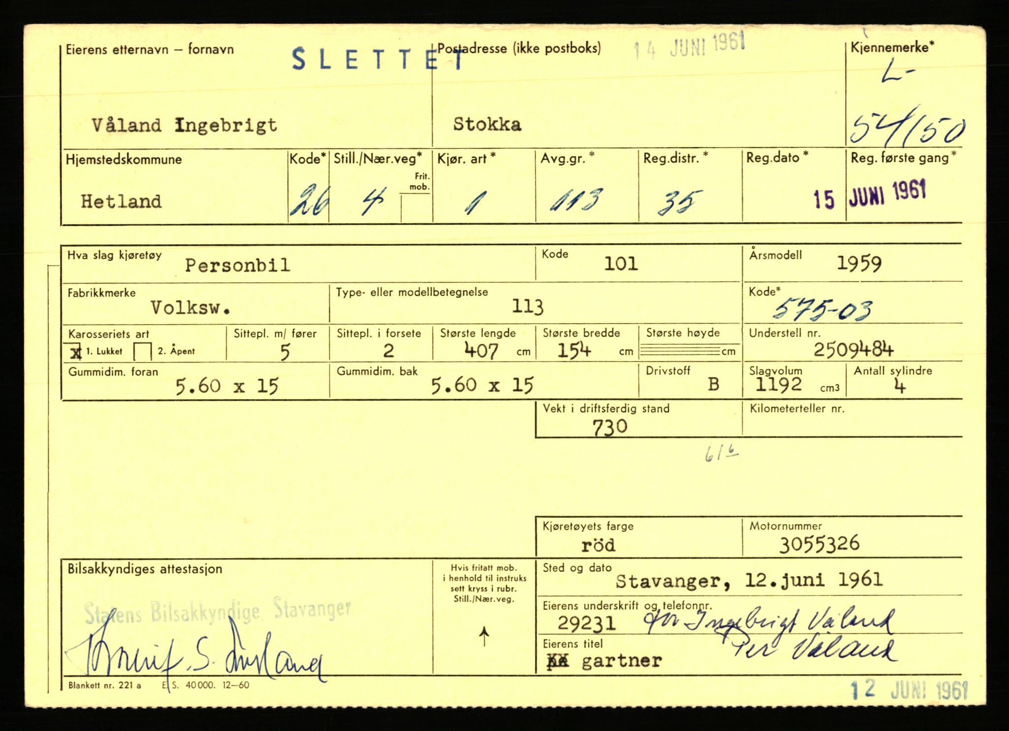 Stavanger trafikkstasjon, SAST/A-101942/0/F/L0053: L-52900 - L-54199, 1930-1971, s. 2765