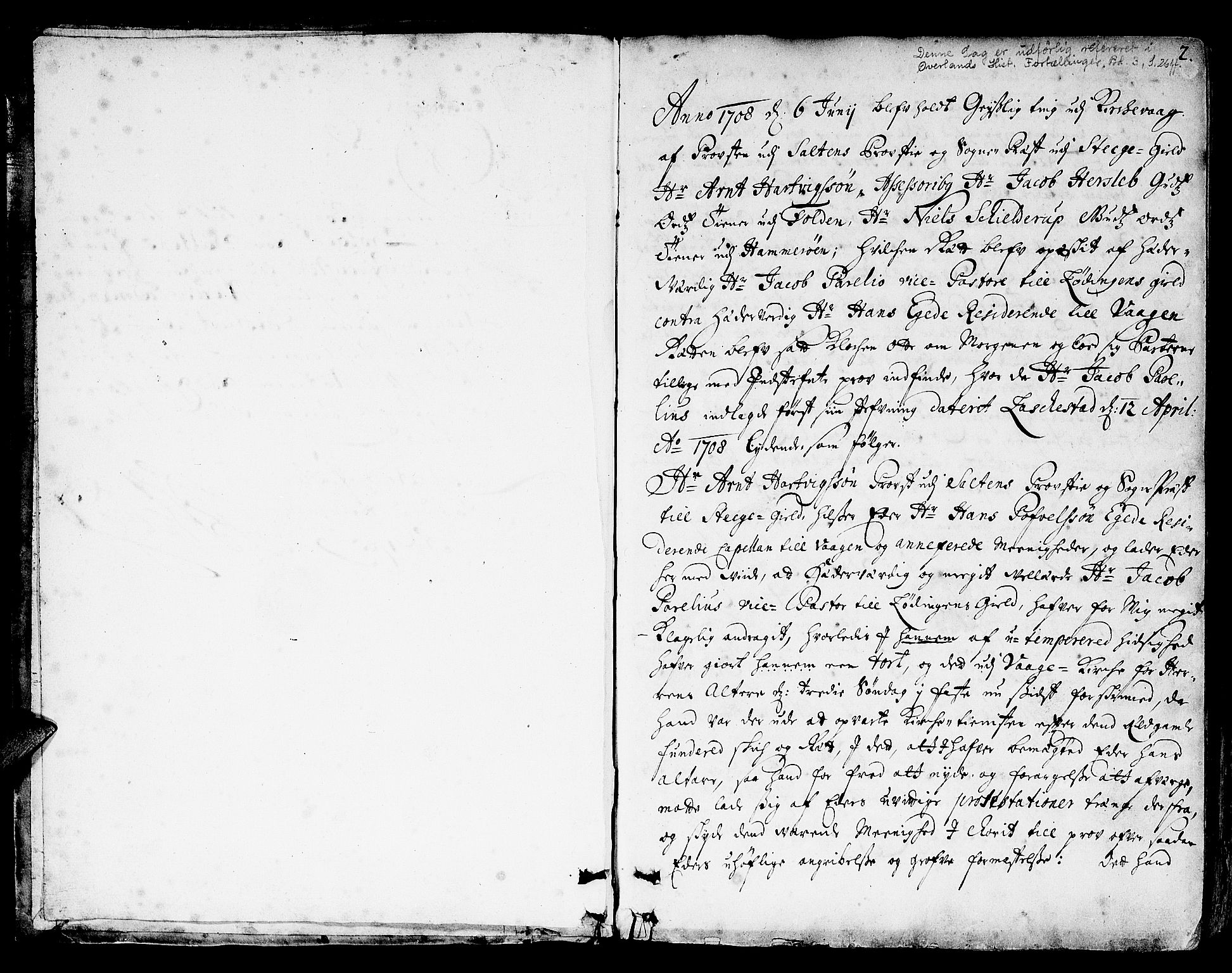 Salten prosti, AV/SAT-A-6538/1/G/Ga/L0002: Justis- og skifteprotokoll, 1701-1744, s. 1b-2a