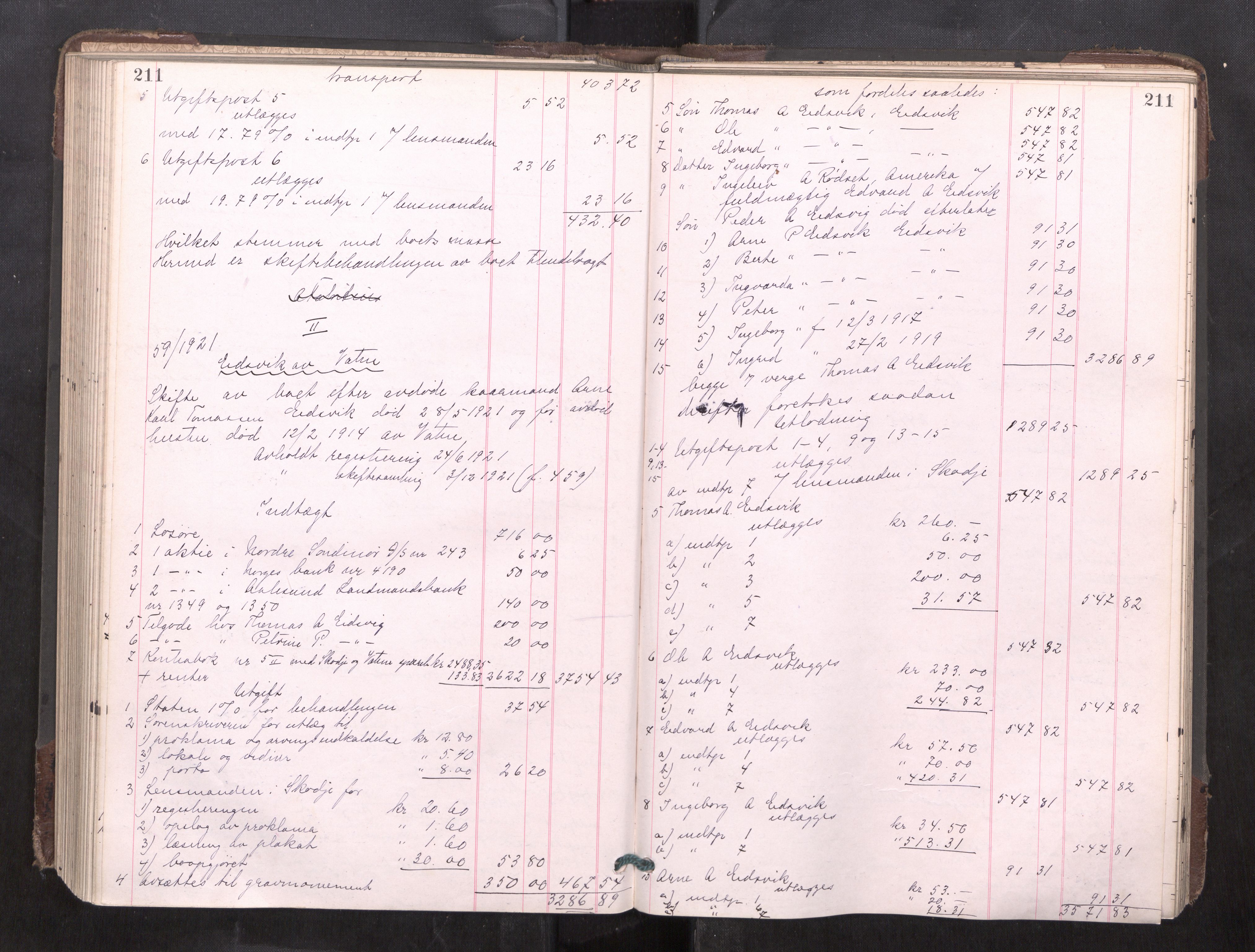 Nordre Sunnmøre sorenskriveri, SAT/A-0006/1/3/3A/L0026: Skiftesluttningsprotokoll 7, 1918-1923, s. 211