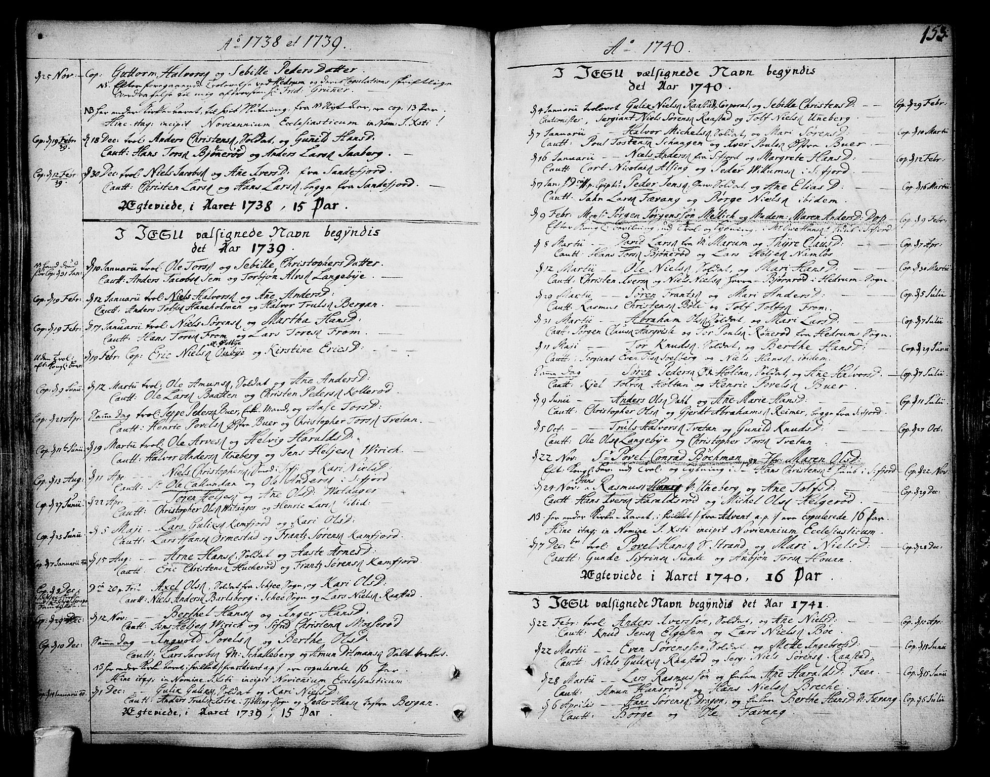Sandar kirkebøker, AV/SAKO-A-243/F/Fa/L0002: Ministerialbok nr. 2, 1733-1788, s. 153
