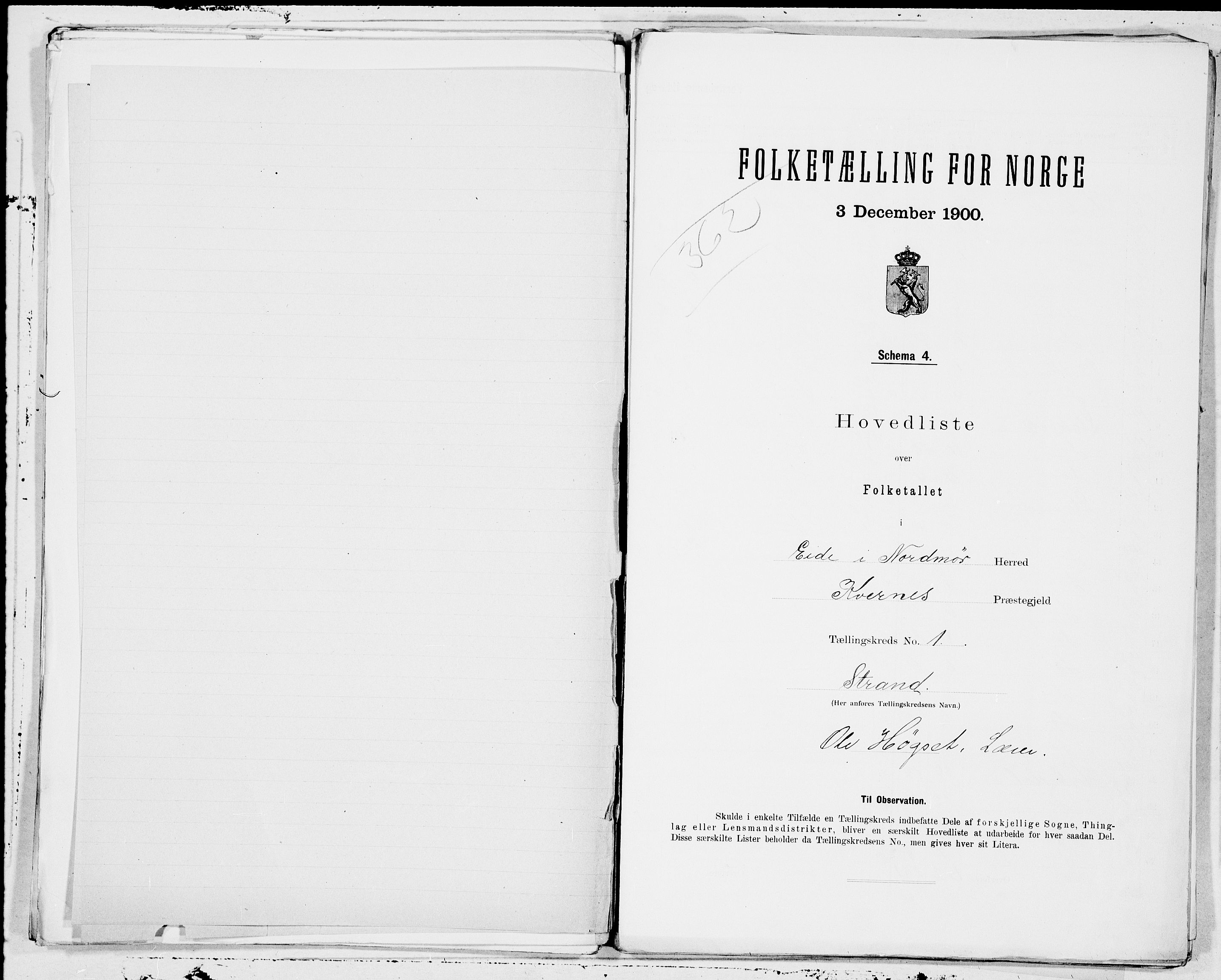 SAT, Folketelling 1900 for 1551 Eide herred, 1900, s. 2