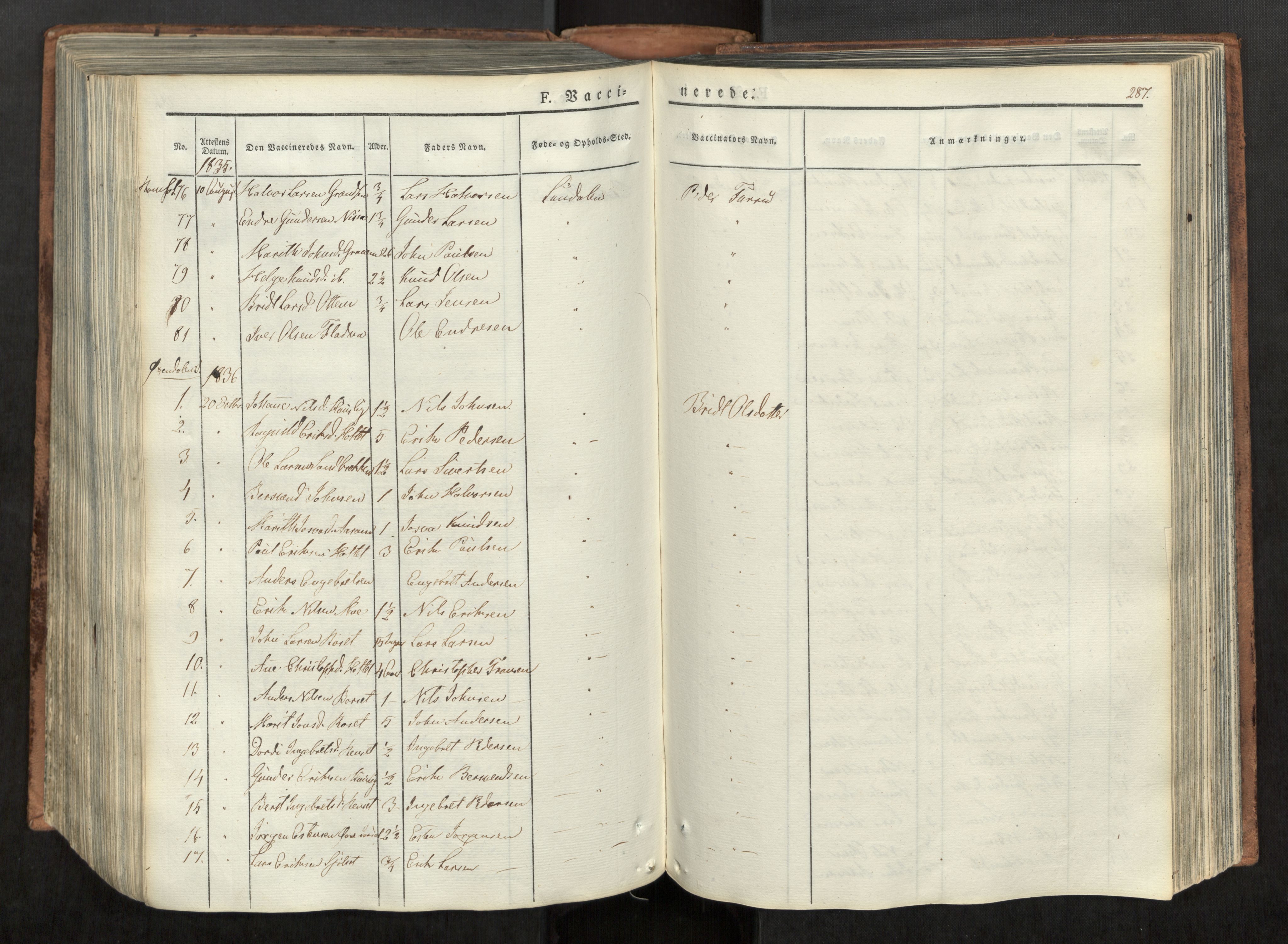 Ministerialprotokoller, klokkerbøker og fødselsregistre - Møre og Romsdal, AV/SAT-A-1454/590/L1012: Ministerialbok nr. 590A04, 1832-1846, s. 287