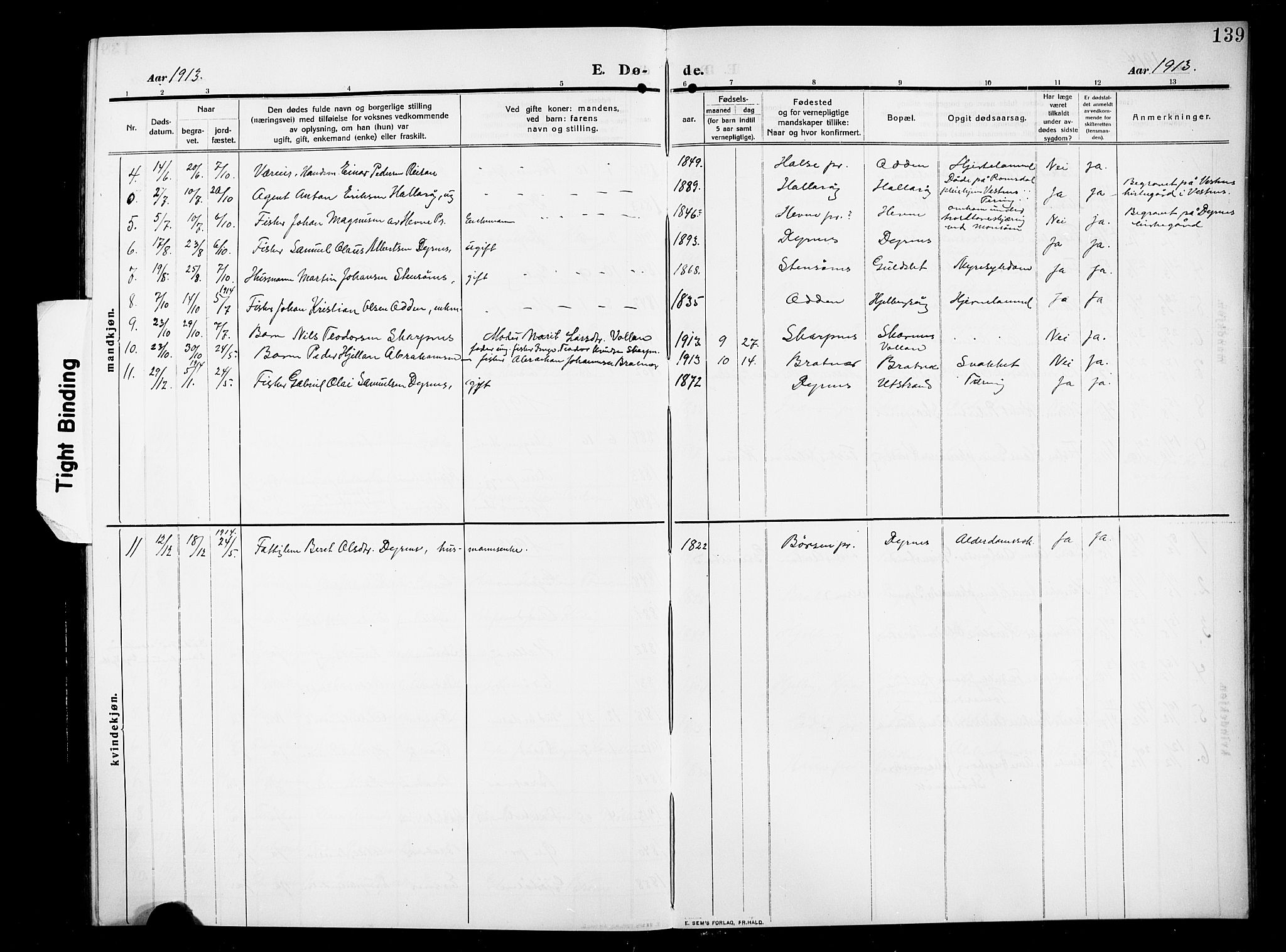 Ministerialprotokoller, klokkerbøker og fødselsregistre - Møre og Romsdal, AV/SAT-A-1454/582/L0949: Klokkerbok nr. 582C01, 1909-1925, s. 139