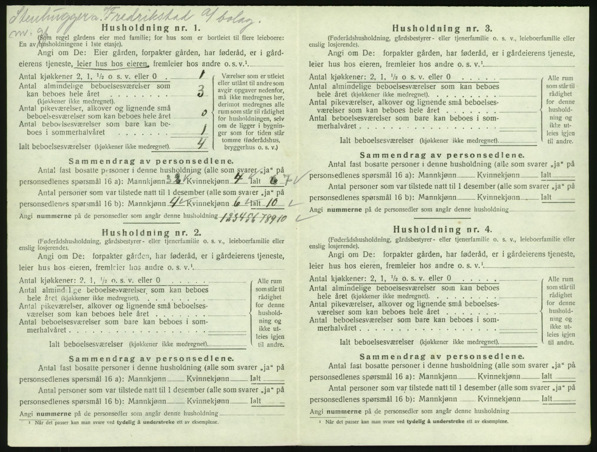 SAKO, Folketelling 1920 for 0725 Tjølling herred, 1920, s. 1040