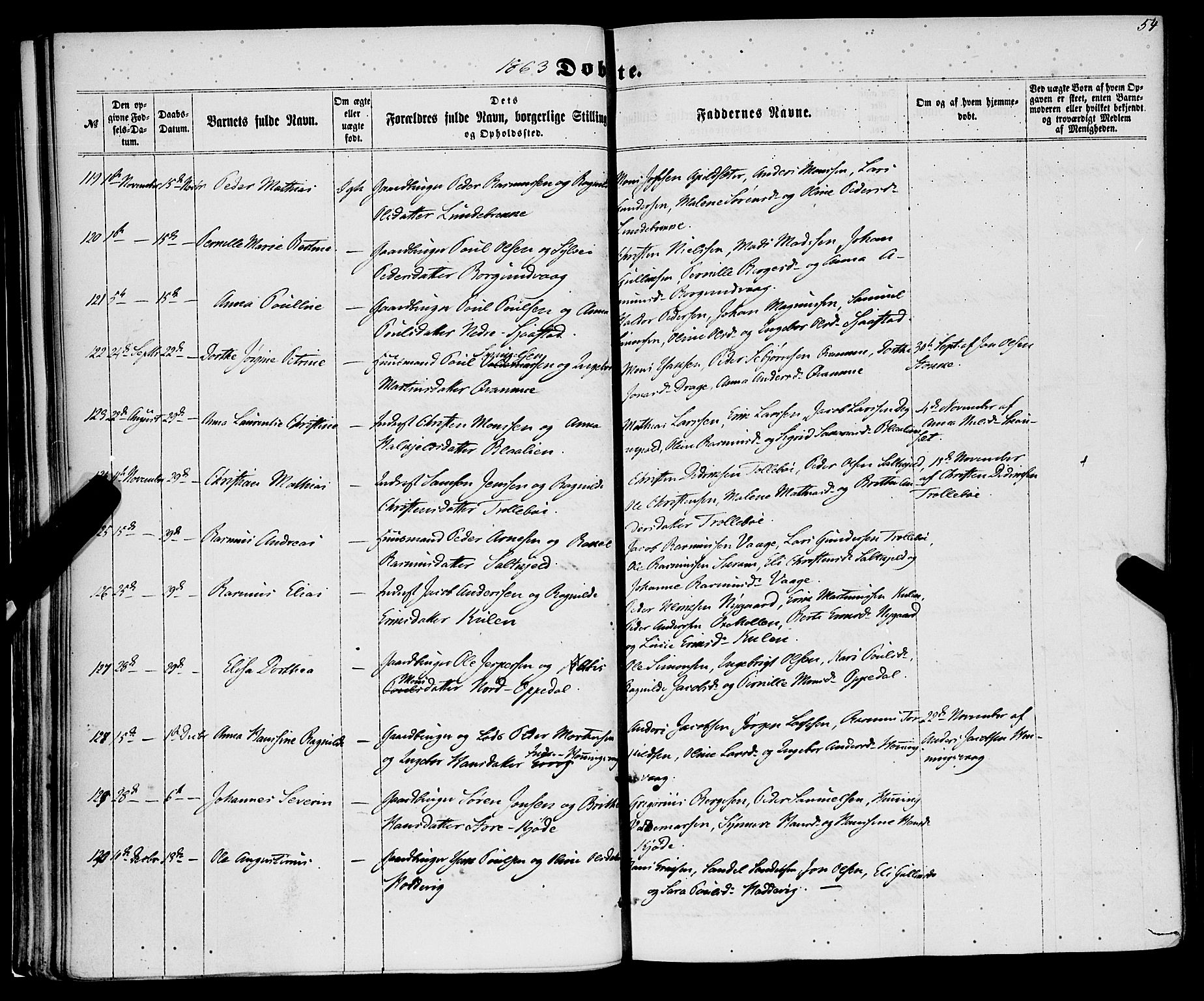 Selje sokneprestembete, AV/SAB-A-99938/H/Ha/Haa/Haaa: Ministerialbok nr. A 11, 1858-1870, s. 54