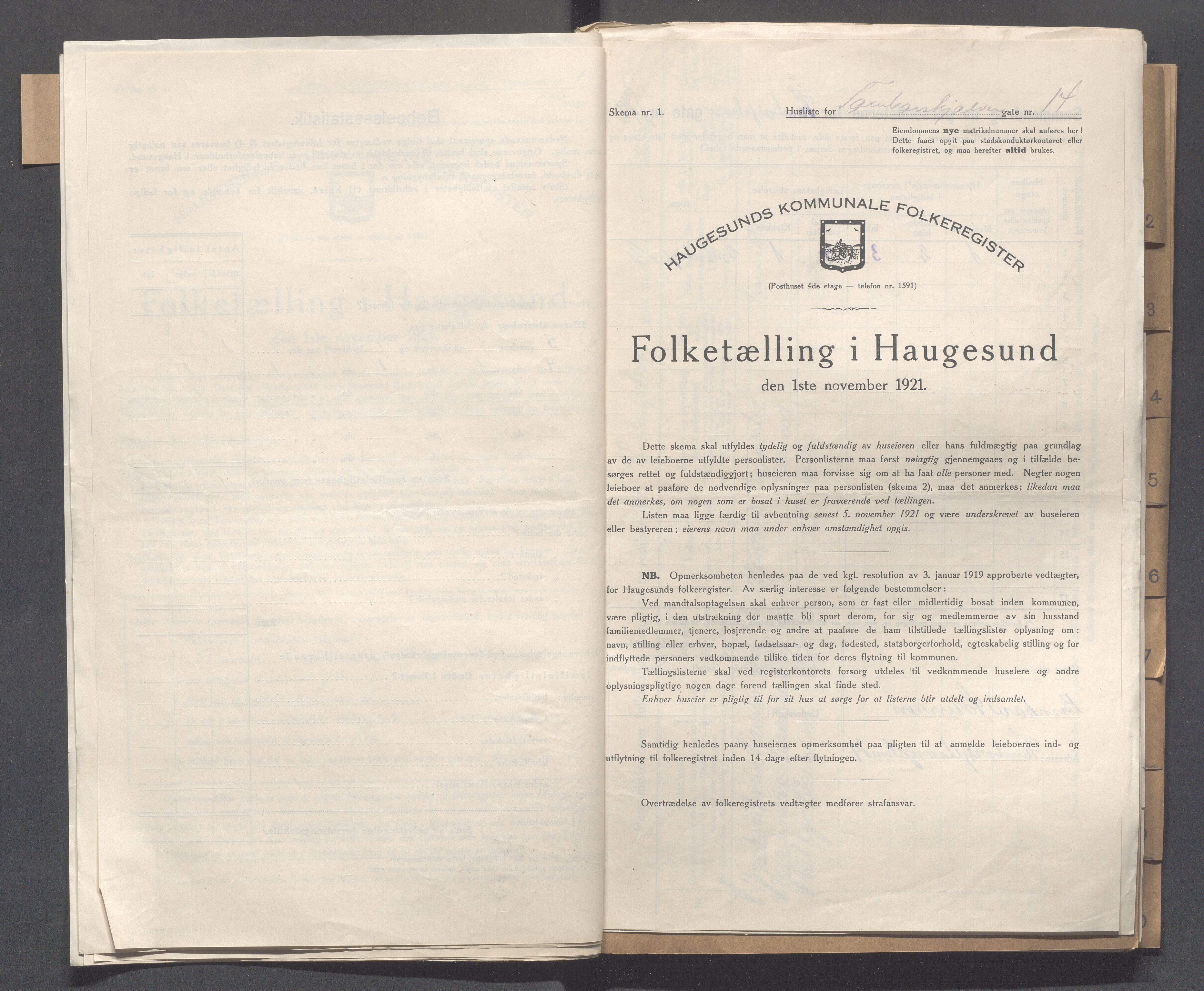 IKAR, Kommunal folketelling 1.11.1921 for Haugesund, 1921, s. 5391