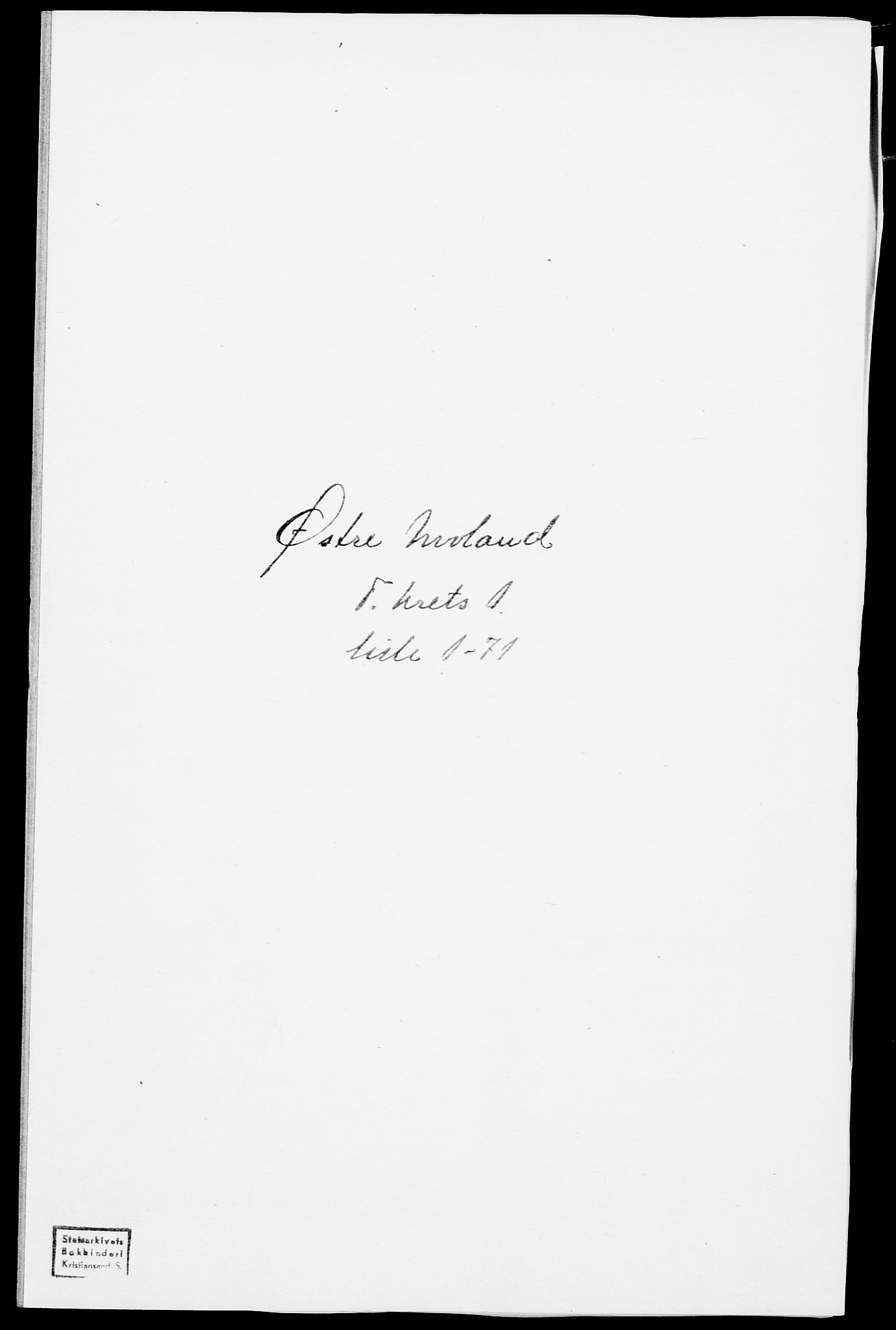 SAK, Folketelling 1875 for 0918P Austre Moland prestegjeld, 1875, s. 2722