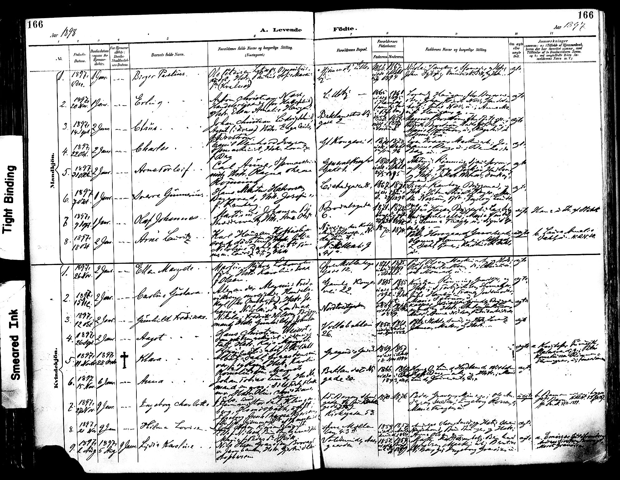 Ministerialprotokoller, klokkerbøker og fødselsregistre - Sør-Trøndelag, SAT/A-1456/604/L0197: Ministerialbok nr. 604A18, 1893-1900, s. 166