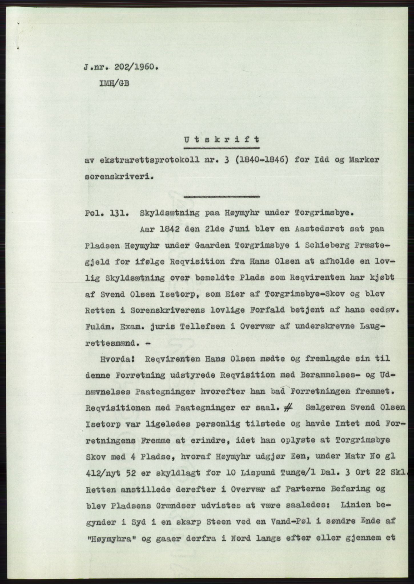Statsarkivet i Oslo, SAO/A-10621/Z/Zd/L0011: Avskrifter, j.nr 4-798/1960, 1960, s. 122