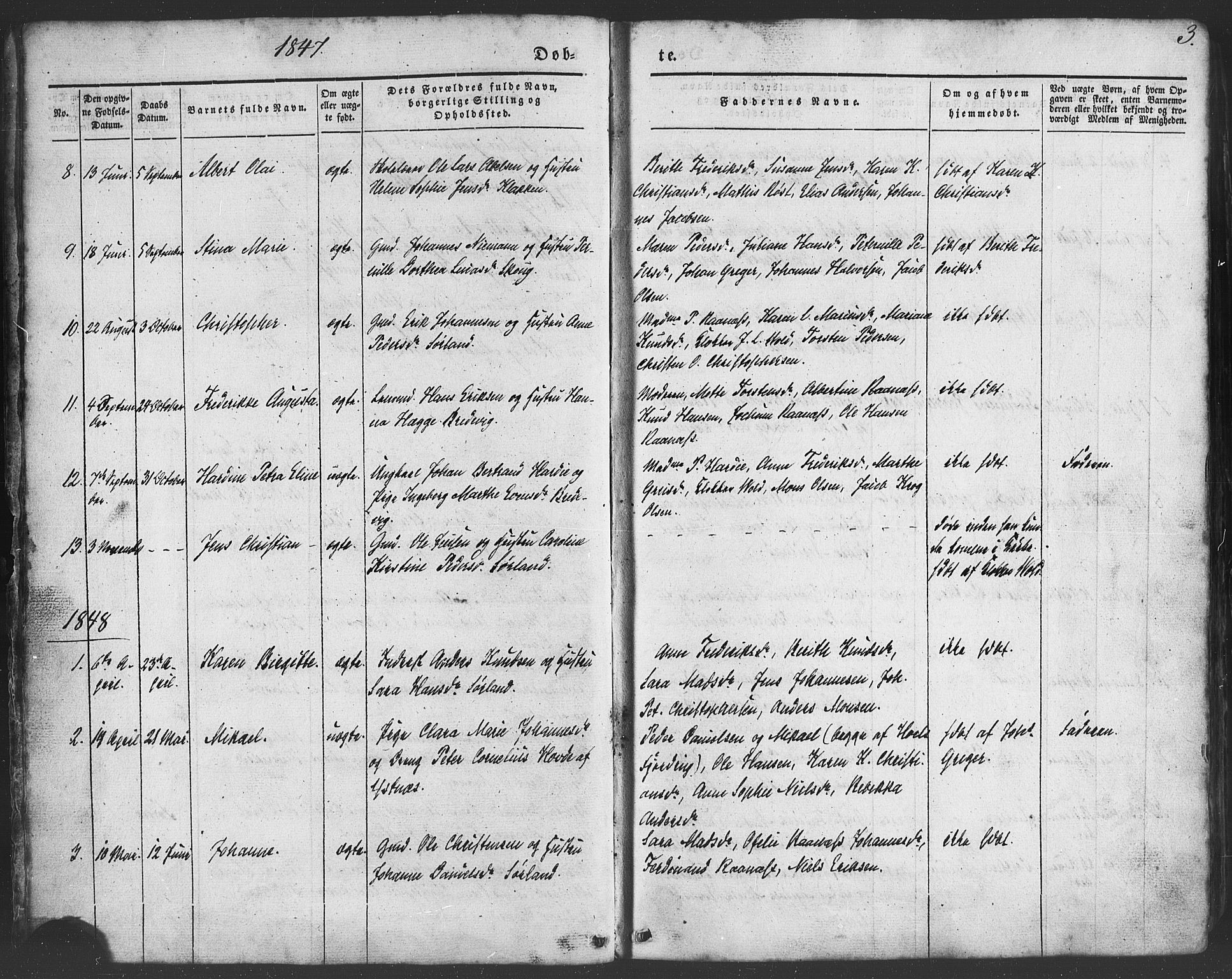 Ministerialprotokoller, klokkerbøker og fødselsregistre - Nordland, SAT/A-1459/807/L0121: Ministerialbok nr. 807A04, 1846-1879, s. 3