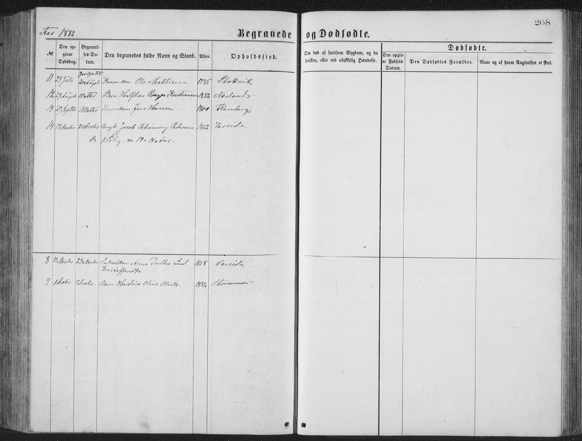 Ministerialprotokoller, klokkerbøker og fødselsregistre - Nordland, SAT/A-1459/885/L1213: Klokkerbok nr. 885C02, 1874-1892, s. 268