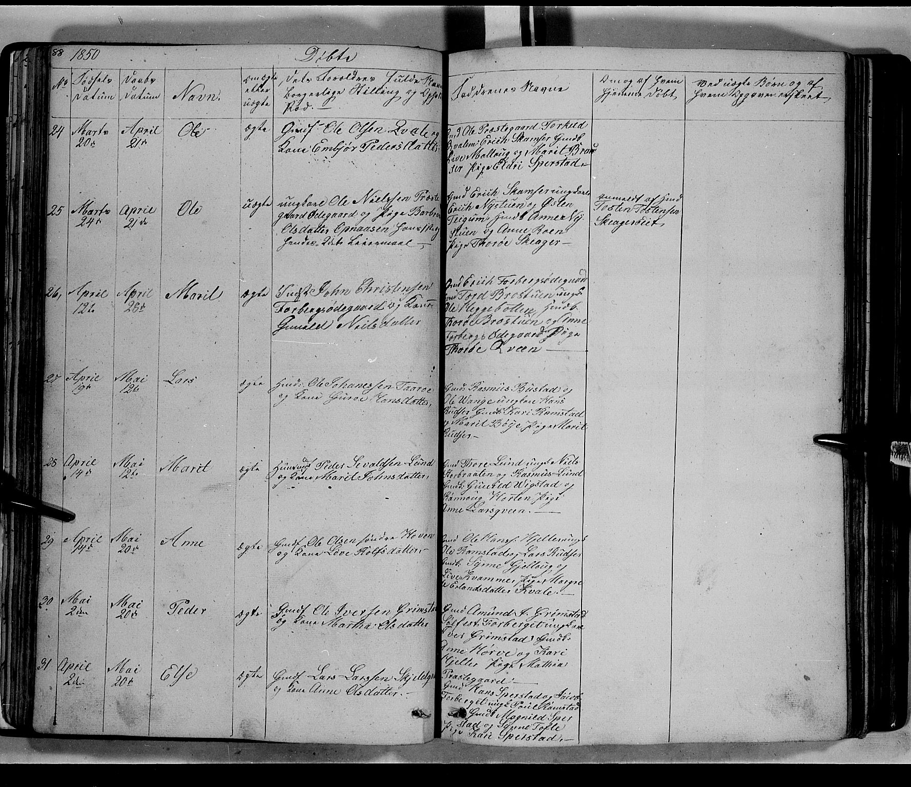 Lom prestekontor, AV/SAH-PREST-070/L/L0004: Klokkerbok nr. 4, 1845-1864, s. 88-89