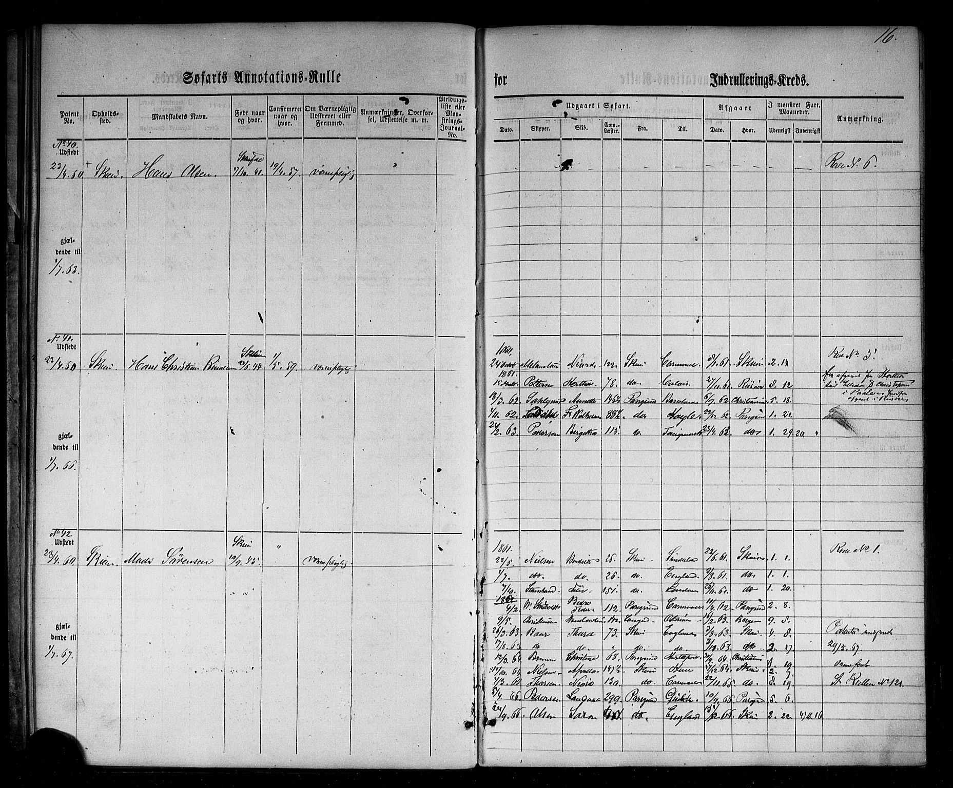 Skien innrulleringskontor, AV/SAKO-A-832/F/Fc/L0001: Annotasjonsrulle, 1860-1868, s. 39