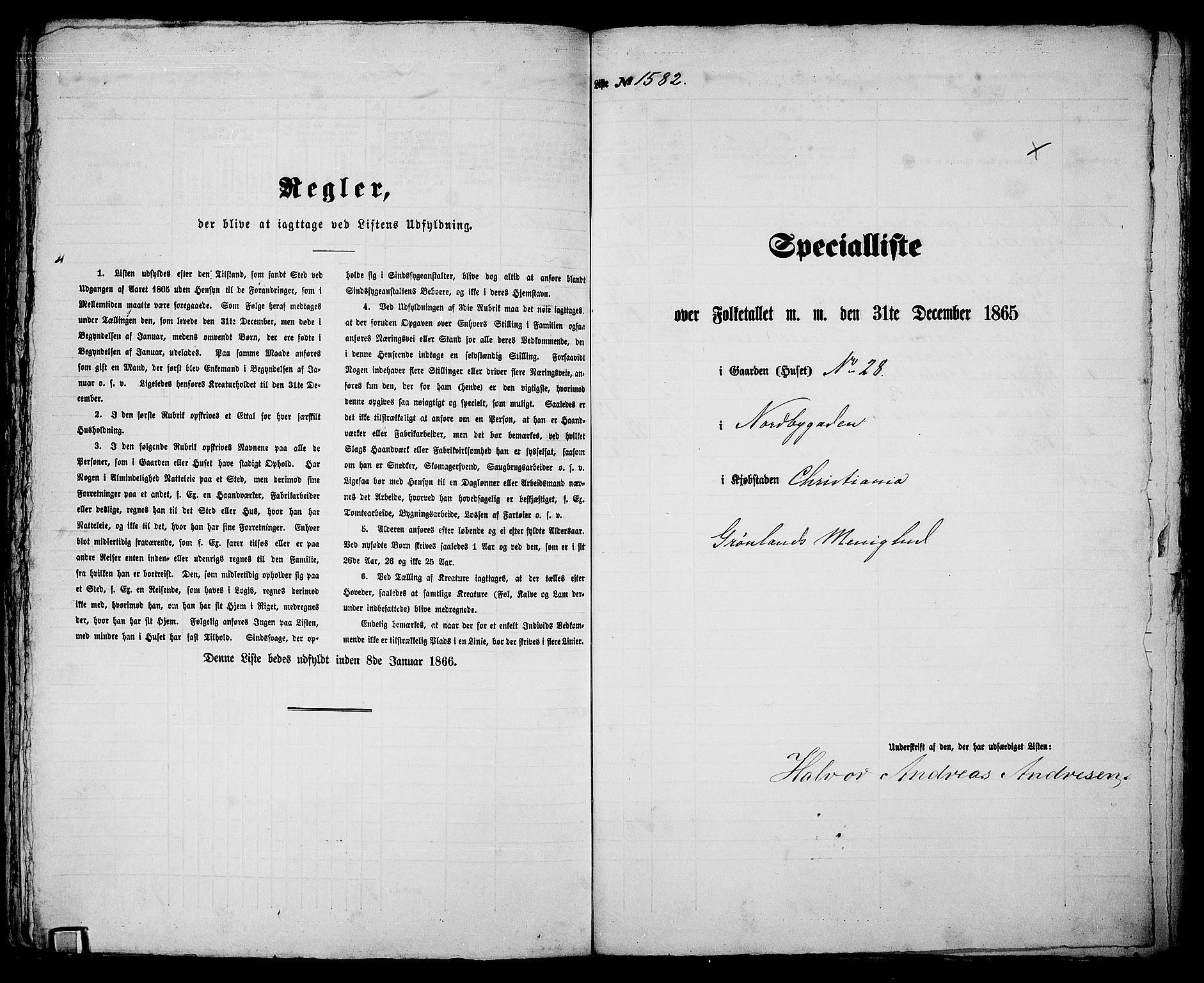 RA, Folketelling 1865 for 0301 Kristiania kjøpstad, 1865, s. 3592