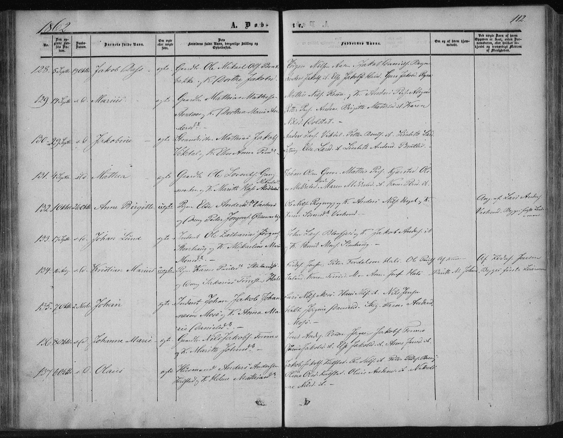 Ministerialprotokoller, klokkerbøker og fødselsregistre - Nordland, SAT/A-1459/820/L0293: Ministerialbok nr. 820A14, 1855-1865, s. 112